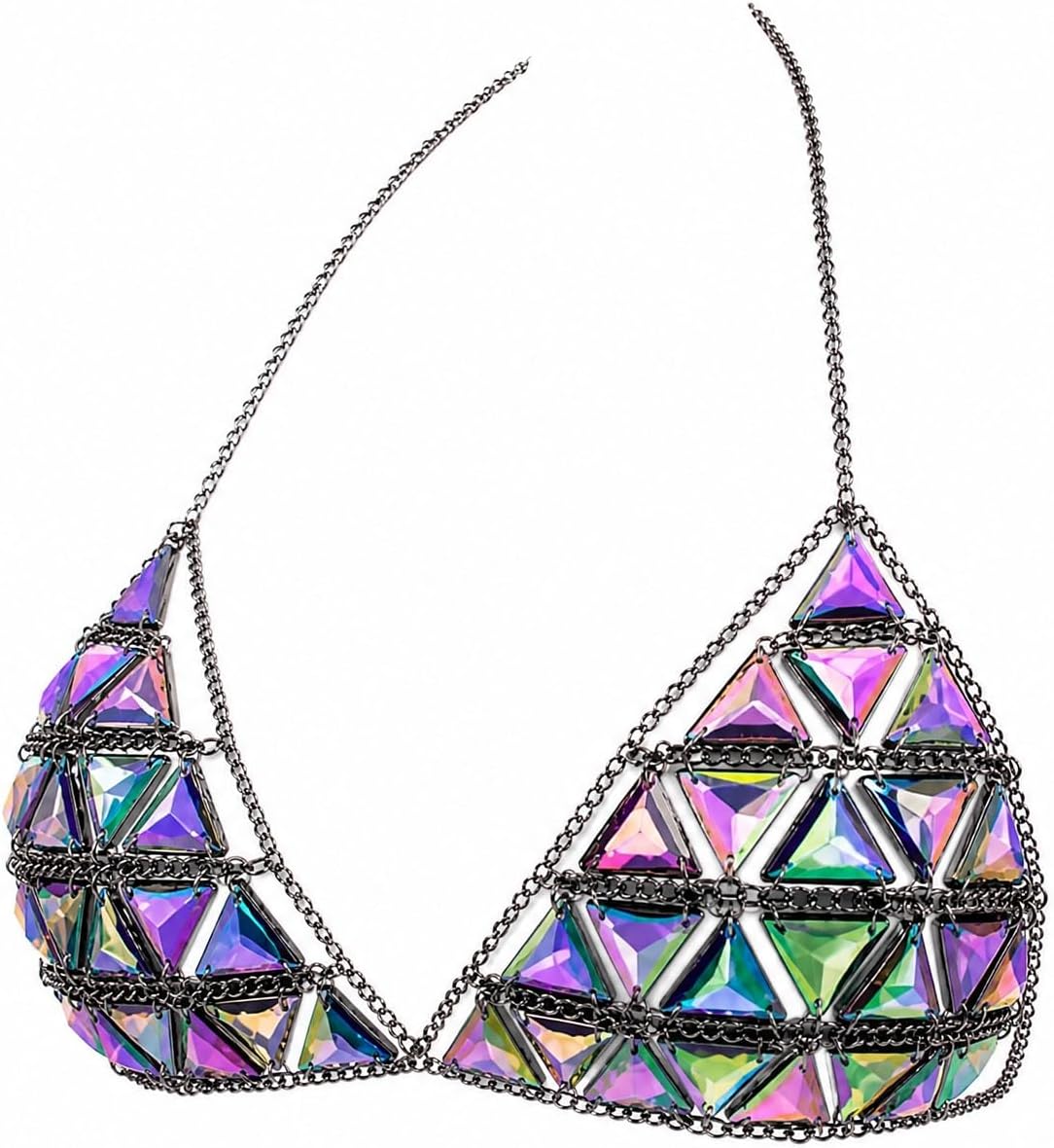 1-Piece Acrylic Body Chain, Adjustable Rave Top​ and Bikini Jewelry​ for Women, Festival​ & Beach Outfits