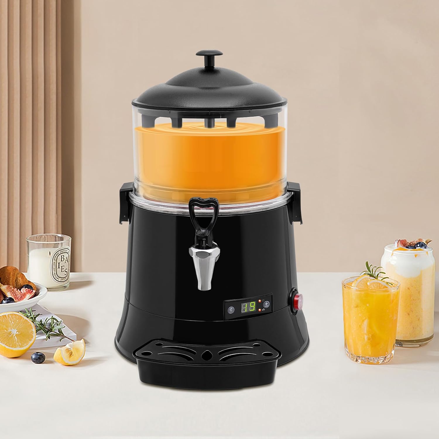Electric Chocolate Melting Machine, Chocolate Heating and Mixing Machine, Commercial Hot Chocolate Maker Temperature Adjustable for Home Latte Cappuccino, Hot Chocolate