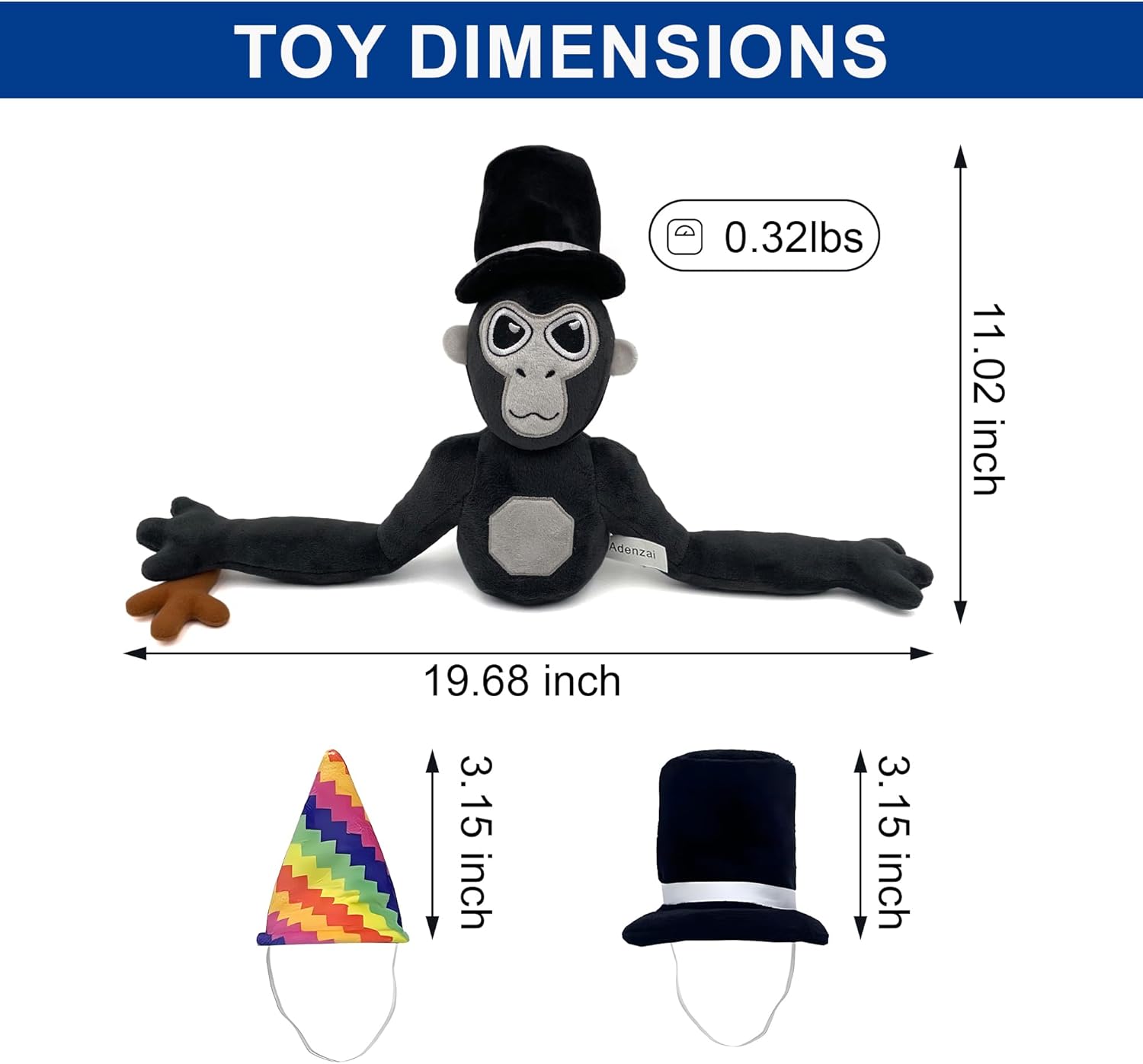 Monkey Monkey Plush - Stuffed Animal for Game Fans, Ideal for Birthday Parties Cute Halloween Plush Toy – Soft Stuffed Animal Plushie, Gift for Kids & Adults, Party(Black)