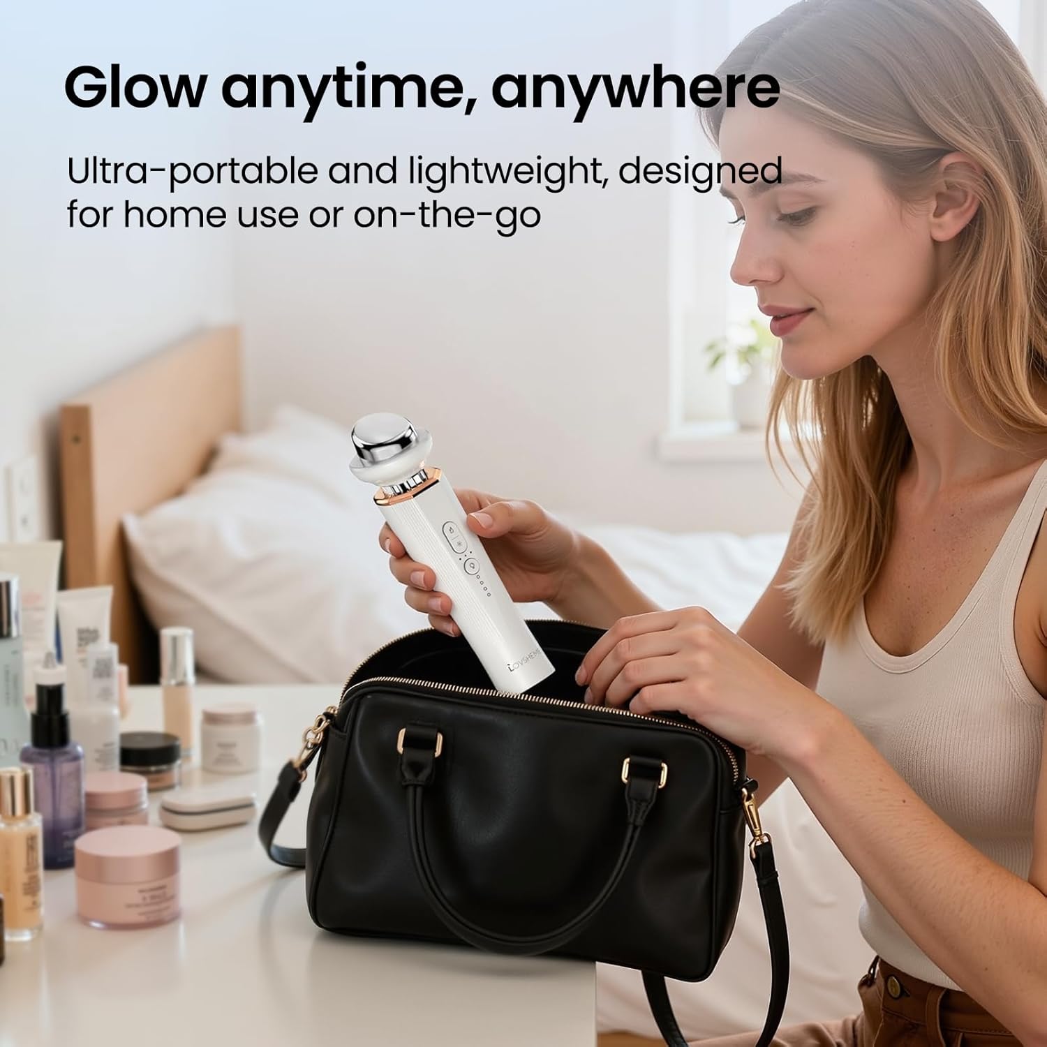 Radiant Renewal Skincare Wand – HD-44 Face & Eye Massager for Depuffing, Dark Circles, and Glowing Skin | Heat & Cooling Therapy, Facial Roller, Eye Care Tool for Women