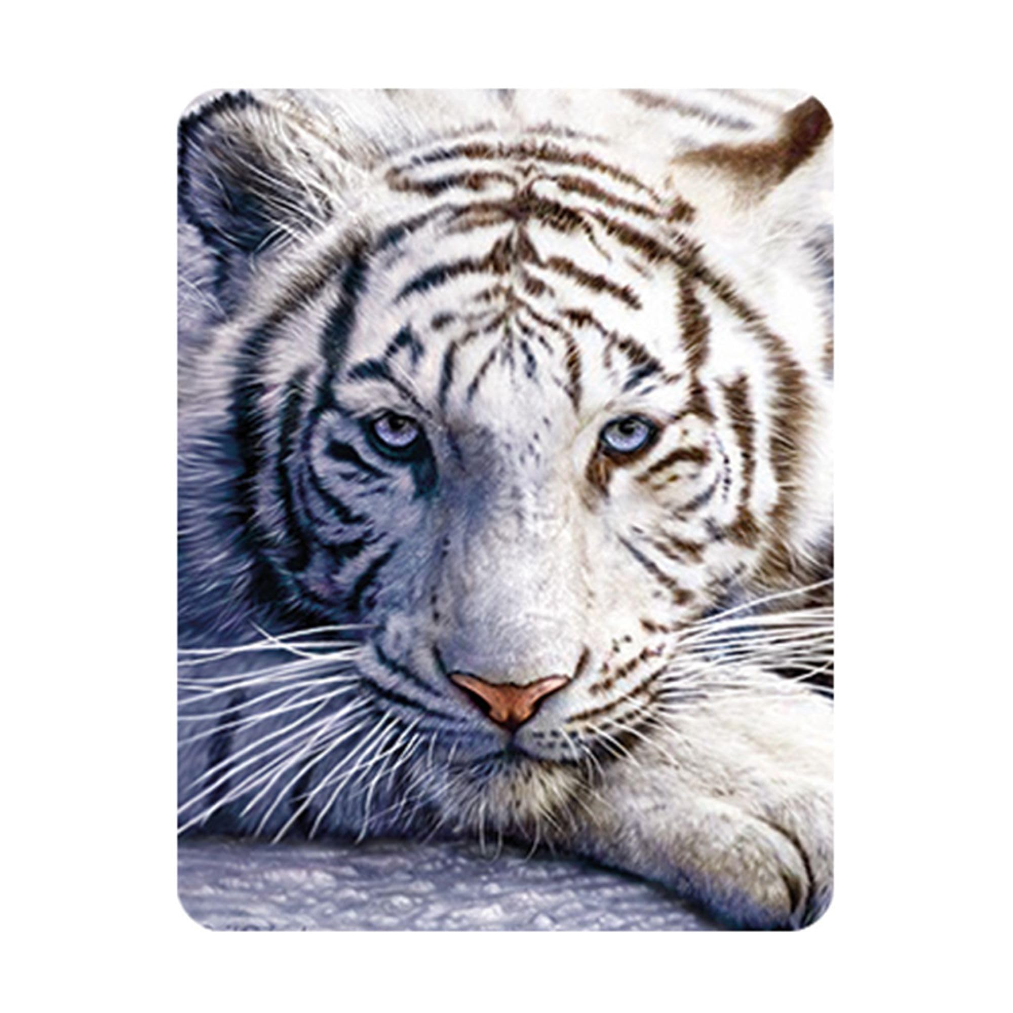 3D Livelife White Tiger Repose Magnet - From Deluxebase. Lenticular Animal Fridge Magnet. Decorative 3D Tiger Flat Magnets. Cute Small Magnets For Fridge, Dishwasher And Whiteboard.