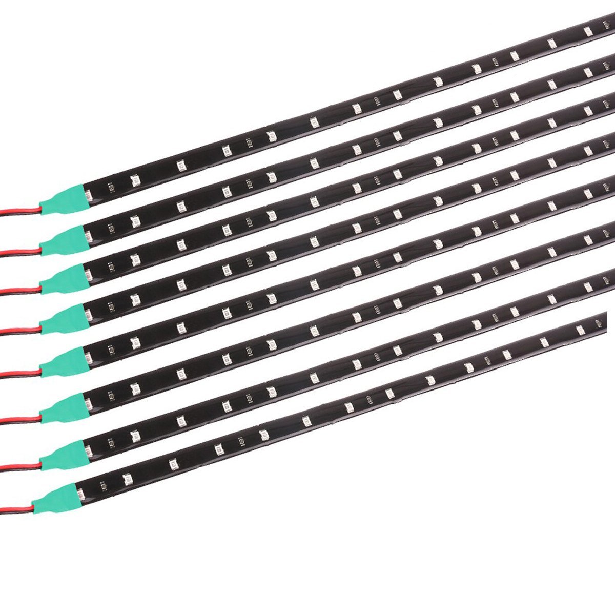 Yolu 8pcs 60cm LED Strip Lights Kits 30SMD 1210 LED Tape Light for Neon Underglow Underbody, High Intensity Undercar Strip Lighting, LED Rock Lights, Motorcycle LED Light Kit Strips