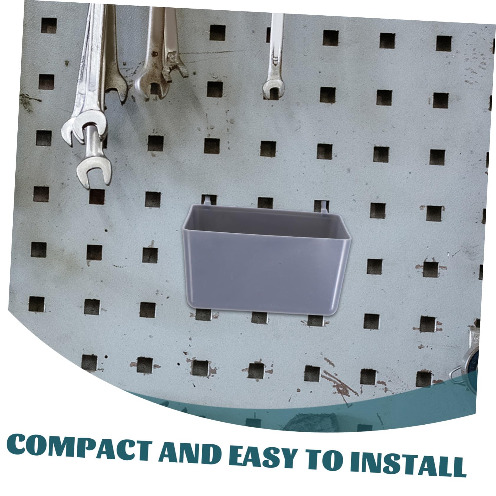 Metall-pegboard-haken mit Langem Doppel Einzelhaken Robustes Werkzeug-organizer Garage Werkstatt und Keller Inklusive Praktischem Kunststoff-aufbewahrungsbehälter Einfache Montage