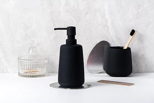 Miniatura 5 de Dispensador de jabón mate para baño, dispensador de loción suave al tacto de 13.5 onzas, dispensador de jabón de manos para baño, dispensador de