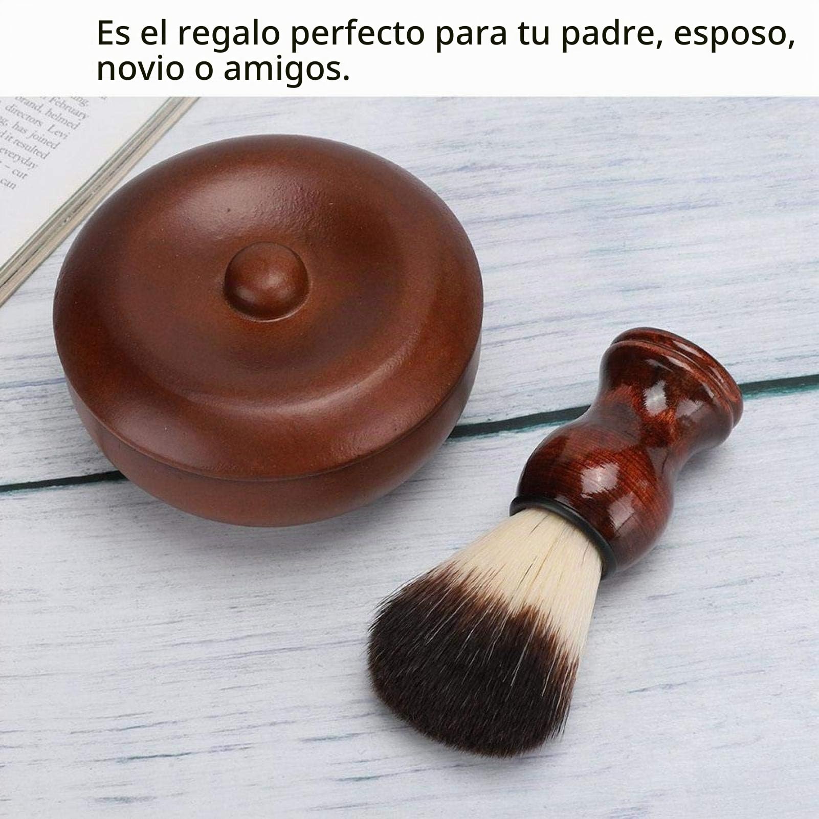 Agatige Brocha De Afeitar De 2 Piezas Y Tazón, 2 En 1 Kit De Afeitar De Madera Kit De Jabón De Afeitar Brocha De Afeitar Tazón De Jabón De Afeitar Para Hombres