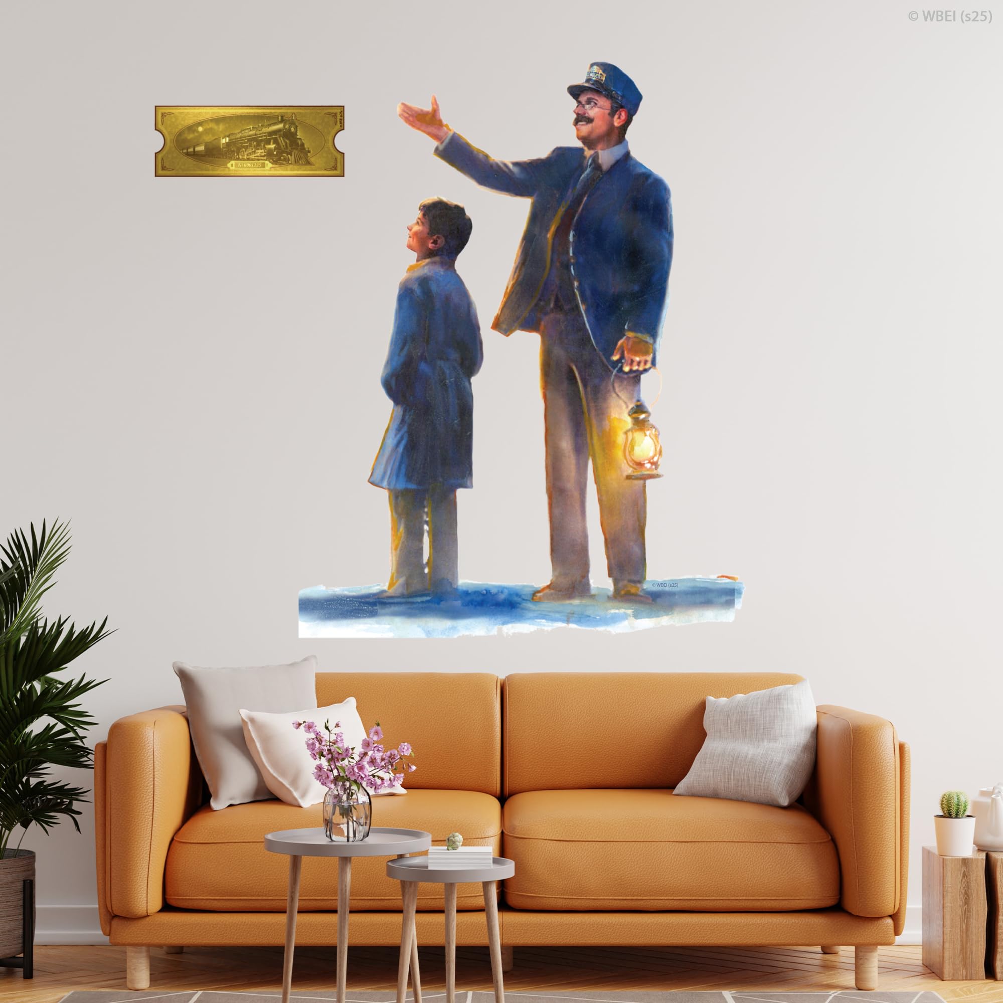 The Polar Express Wall Sticker - The Conductor and Hero Boy Decal Christmas Wall Art (60cm Height x 45cm Width)