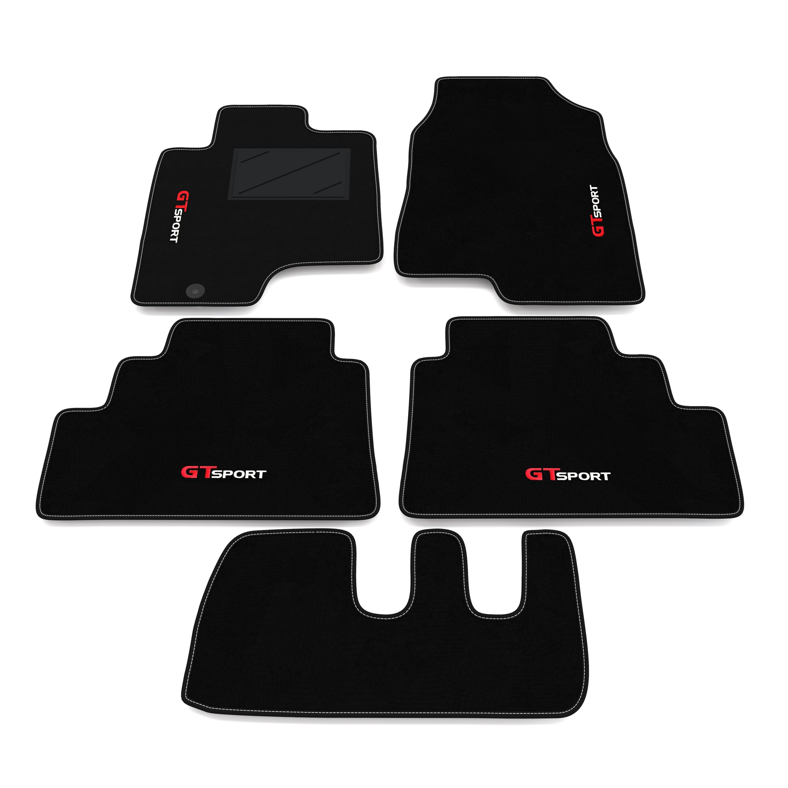 Kit de Alfombrillas compatibles con Chevrolet Captiva 7 plazas 2006-2011 | Alfombrillas a Medida de moqueta, Bordado GT Sport, Alfombra a Medida