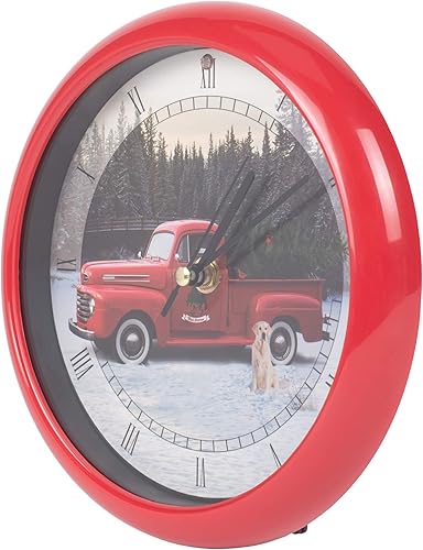 Miniatura 3 de Mark Feldstein & Associates El reloj rojo de villancico de Ford Truck juega 12 villancicos tradicionales