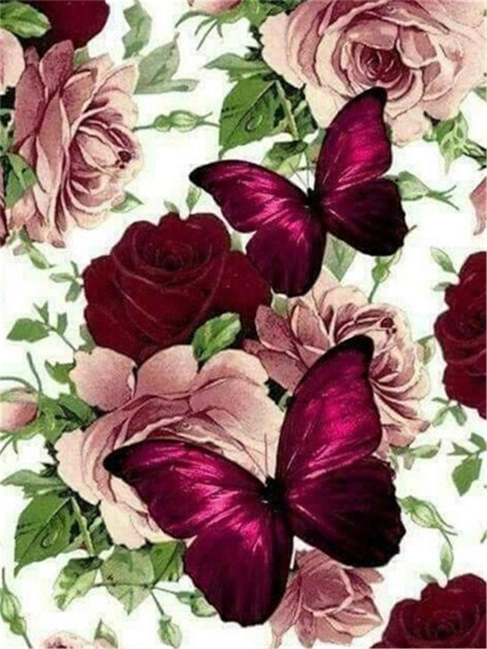 Broderie diamant 5D papillon fleur kit complet pour grand tableau salon