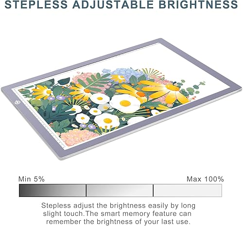 Miniatura 4 de NXENTC Almohadilla de luz A3 almohadilla de luz de trazado ultrafina alimentada por USB luz LED regulable para pintura de diamante almohadilla de