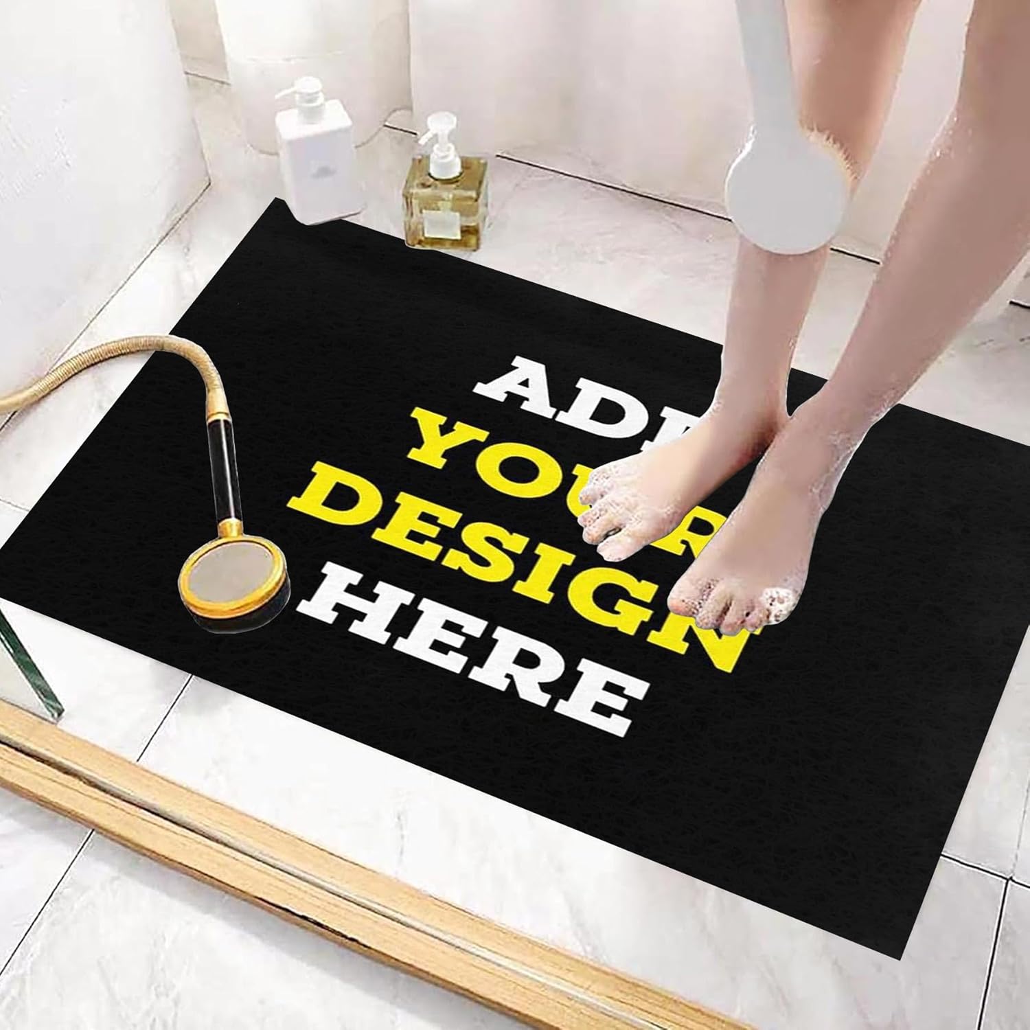 VYUFFSA Custom Personalized Shower Mat Bathroom Tub Wet