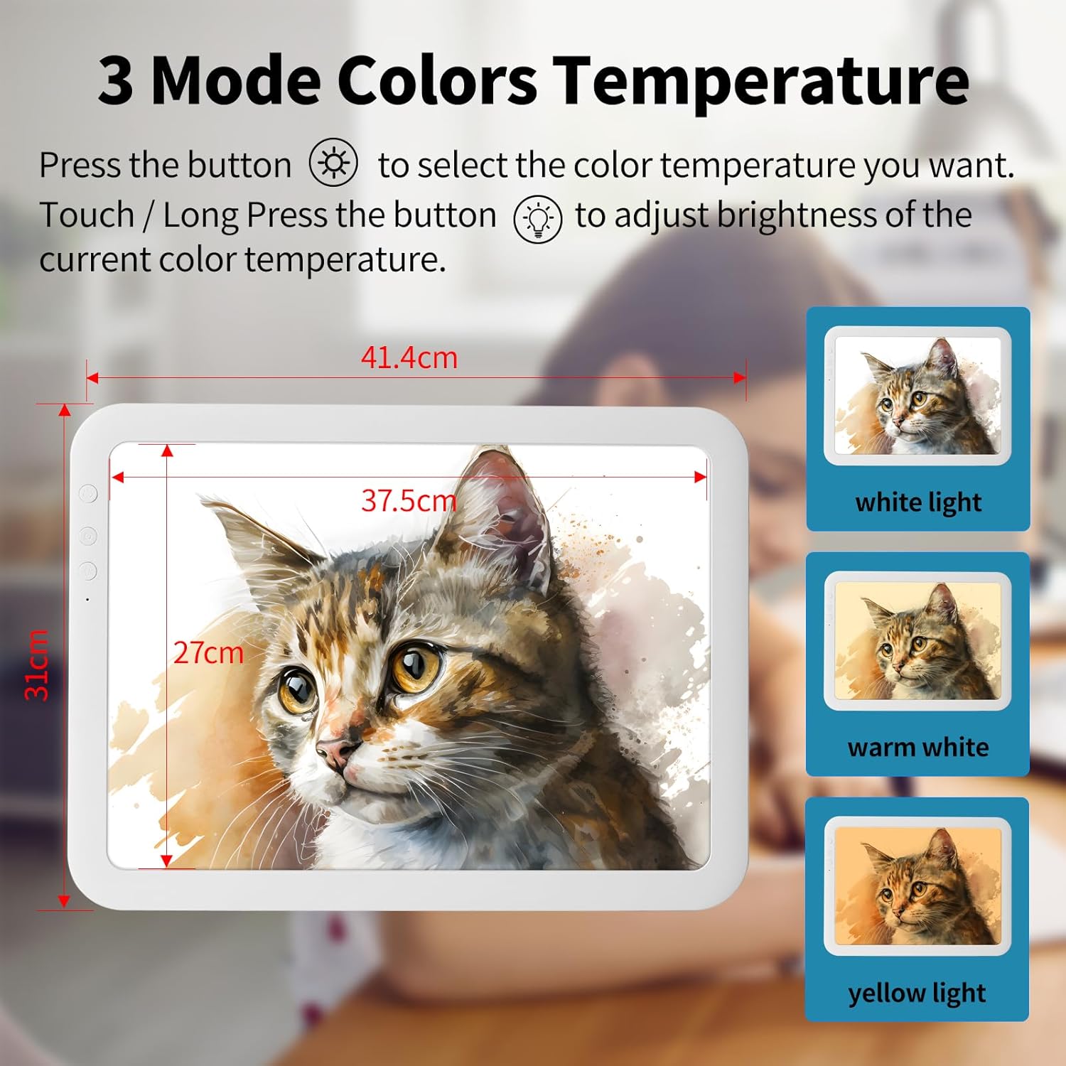 Rechargeable A3 LED Light Box with Carry Bag, elice Wireless Lightbox Drawing Light Table Light Pad Light Copy Board for Artist Sketching, Up to 6670 Lux Super Bright Lightpad for Cricut Weeding Vinyl