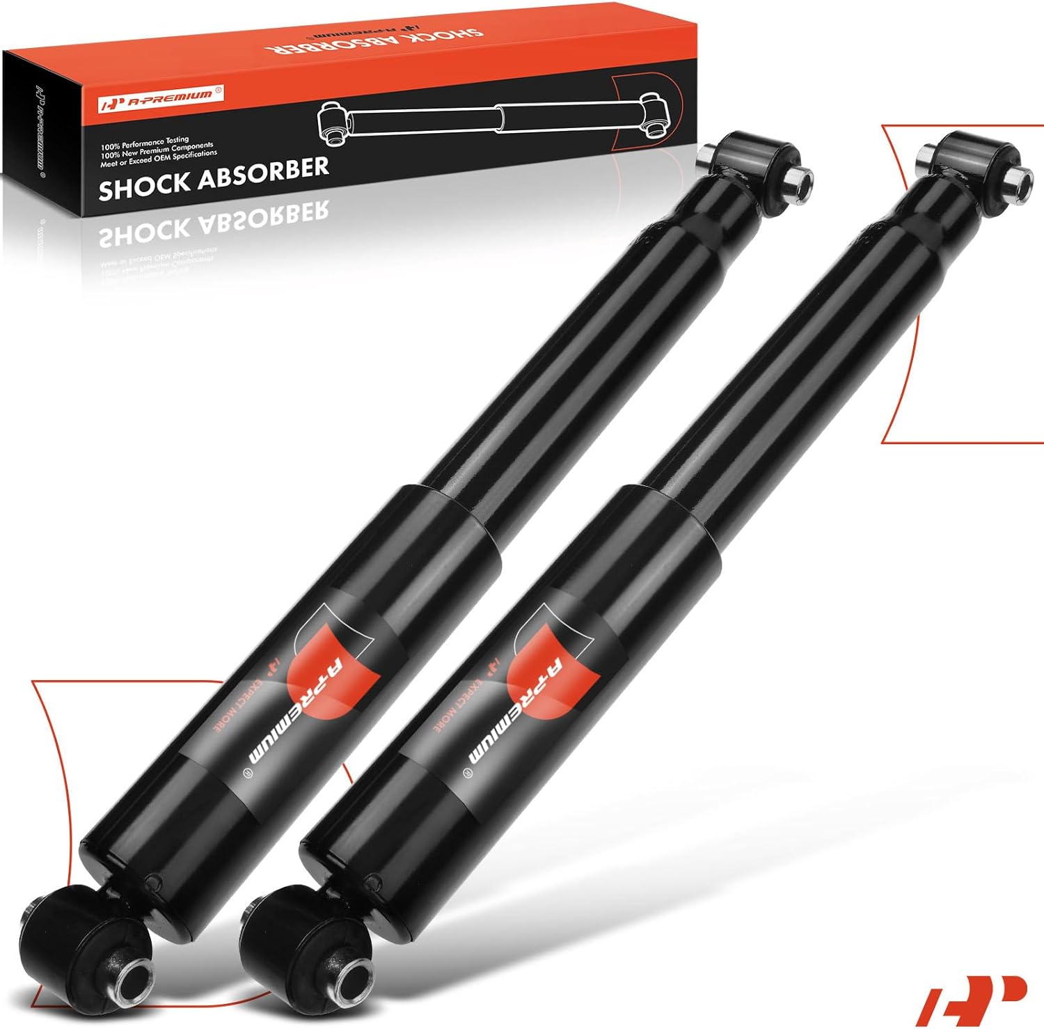 A-Premium Rear Pair (2) Shock Absorber Compatible with Volvo 740 1985-1992, 745 1985, 760 1983-1990, 940 1991-1995, 960 1992-1994, Driver and Passenger Side