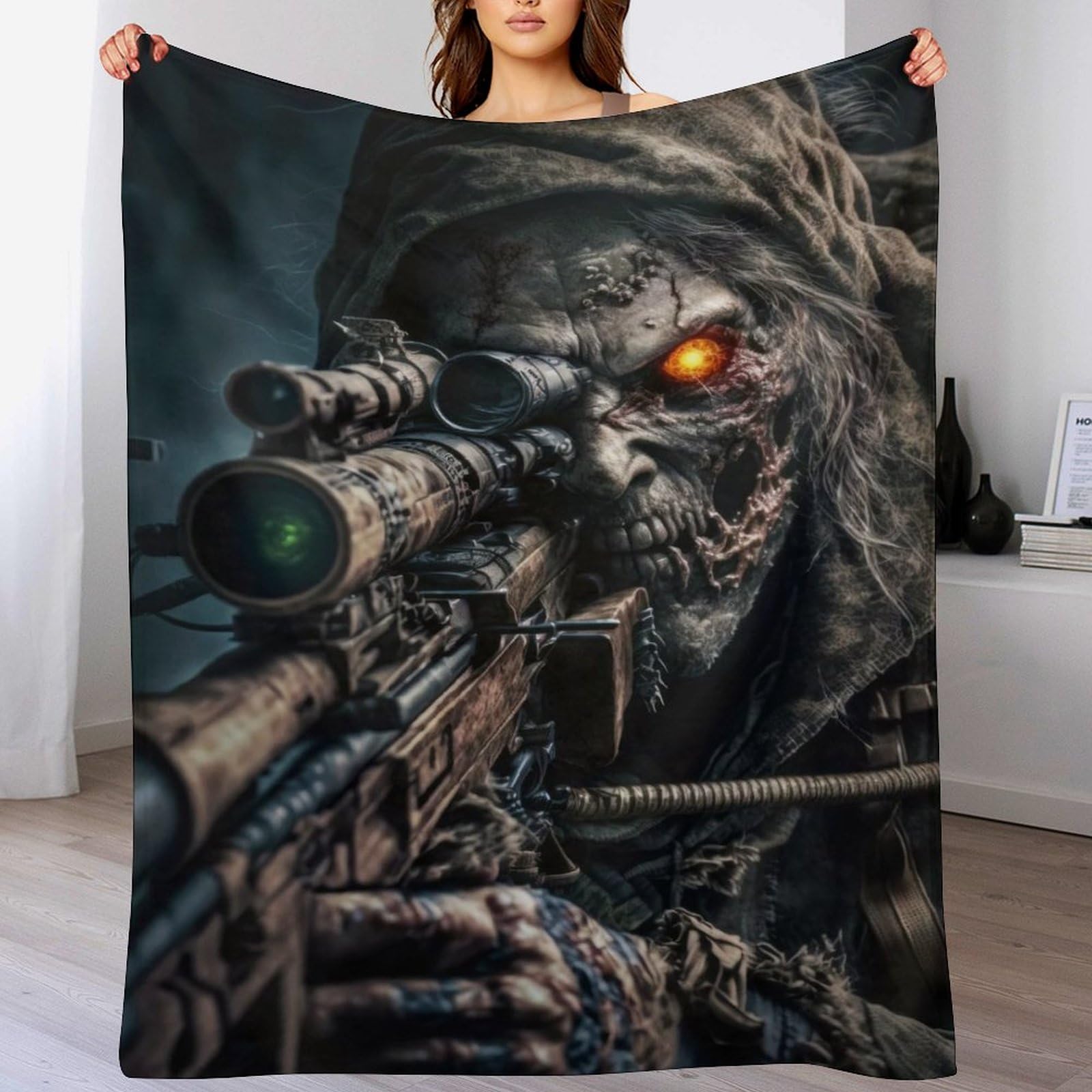 Couverture zombie armée morte linge de lit plaid flannel couvre-lit imprimé 3D 140x180