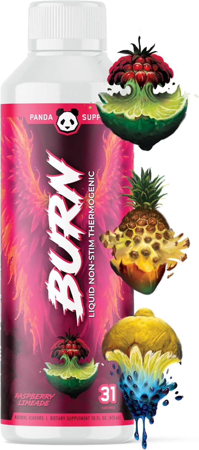 Underground Bio Labs: Panda Supps Liquid Burn L-Carnitine 3000mg- Stimulant/Sugar Free Fat Burner with Astrigin®+MitoBurn® for Men and Women (31 Servings) (Raspberry Limeade)