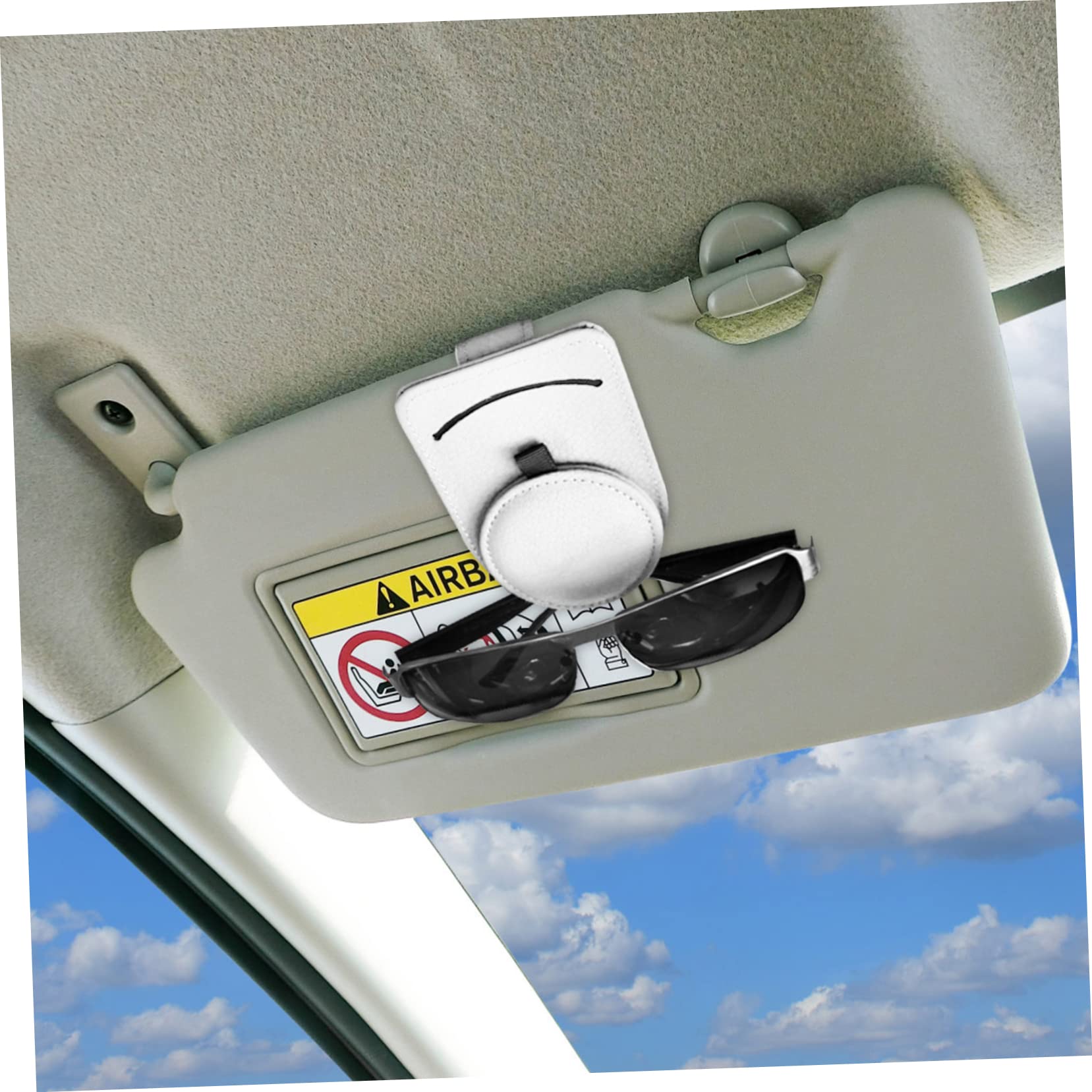 iplusmile 2pezzi Porta Occhiali Da Sole Per Auto Supporto Per Visiera Clip Per Occhiali e Carte Organizzatore Pratico e Multifunzionale Facile Da Installare