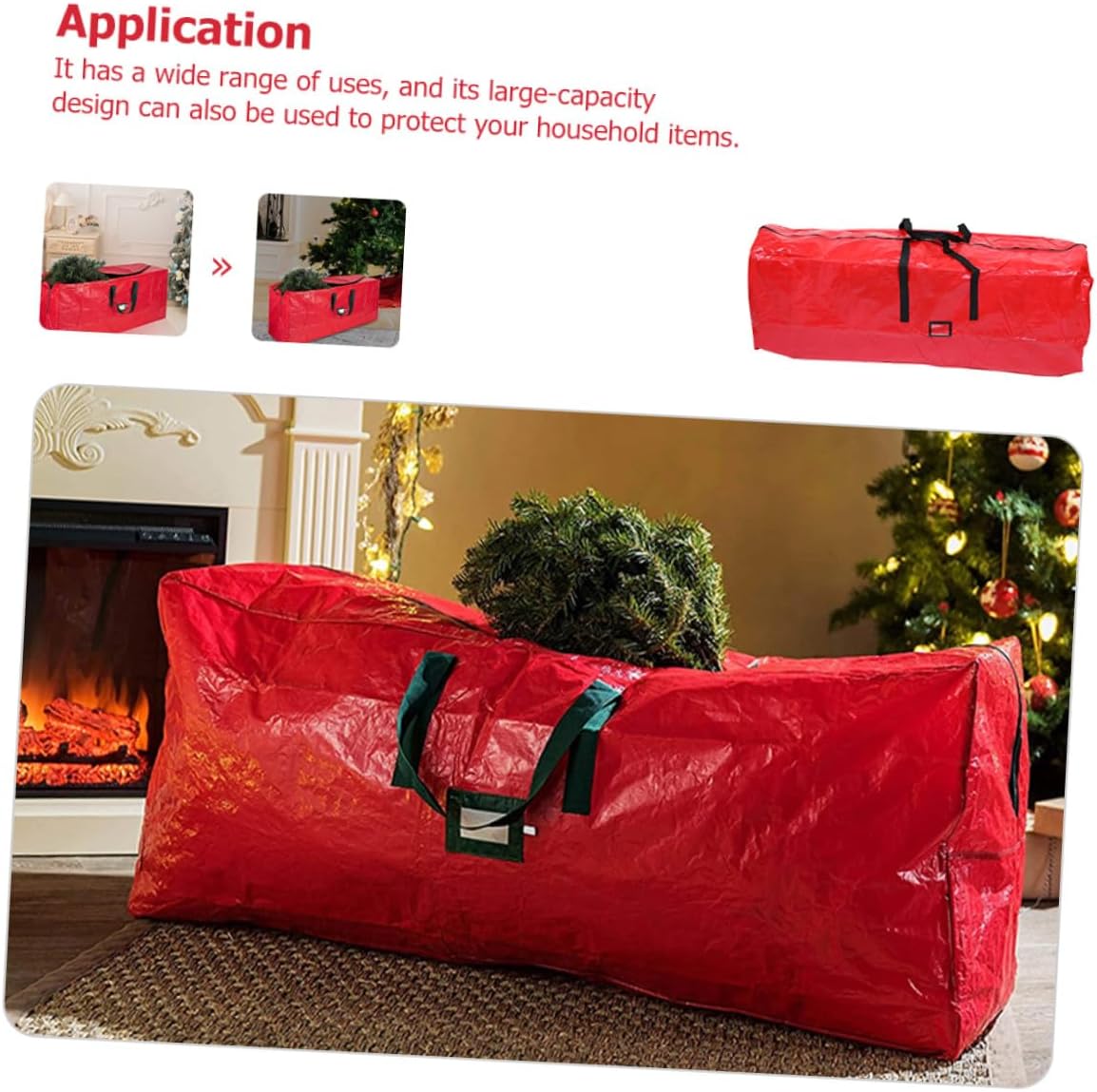 NUOBESTY Christmas Tree Storage Bag Zippered Waterproof Large Xmas Tree Organizer Pouch 165x38x76cm Dustproof Carrier for Home Storage