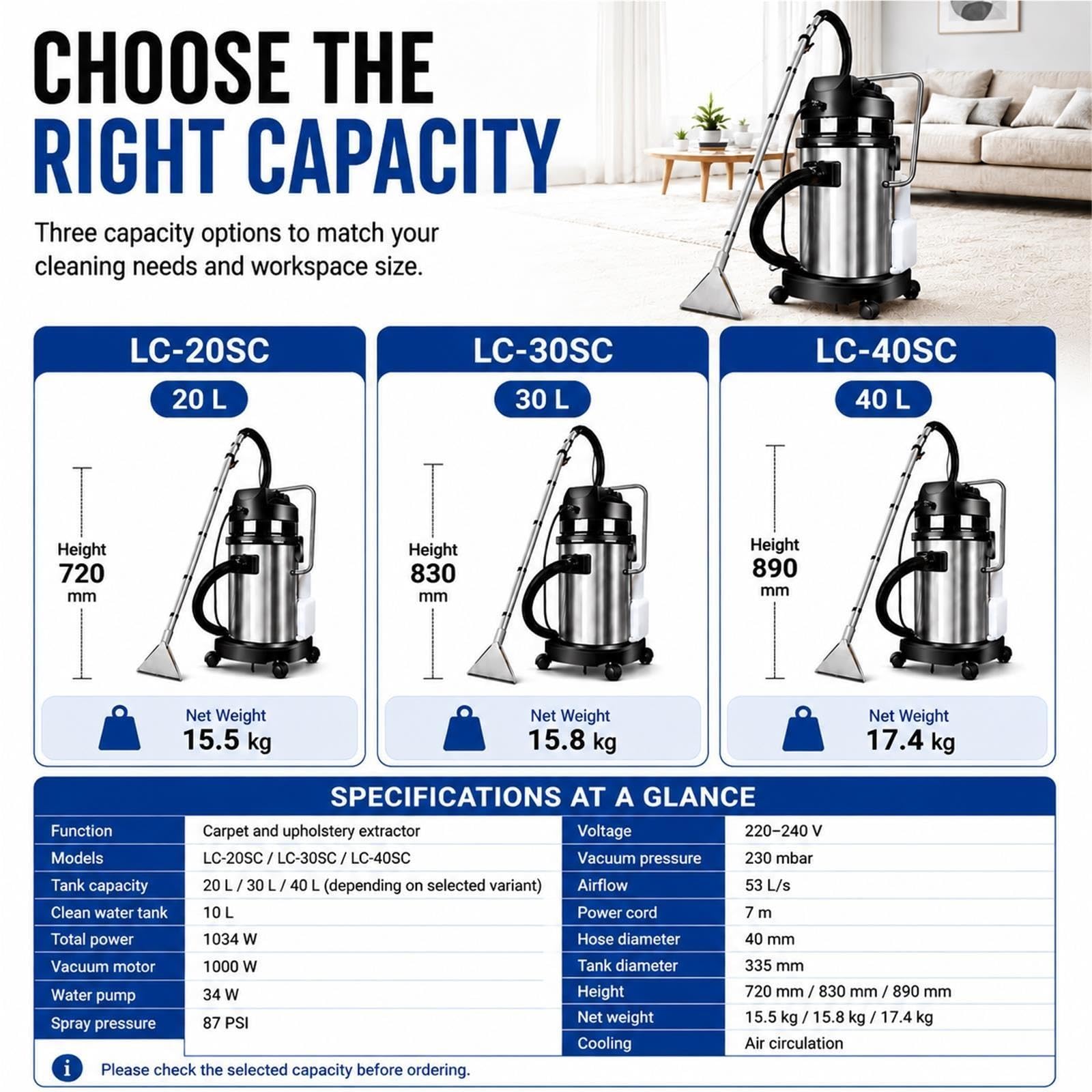 Nettoyeur de tapis professionnel 3 en 1, aspiration et lavage eau poussière