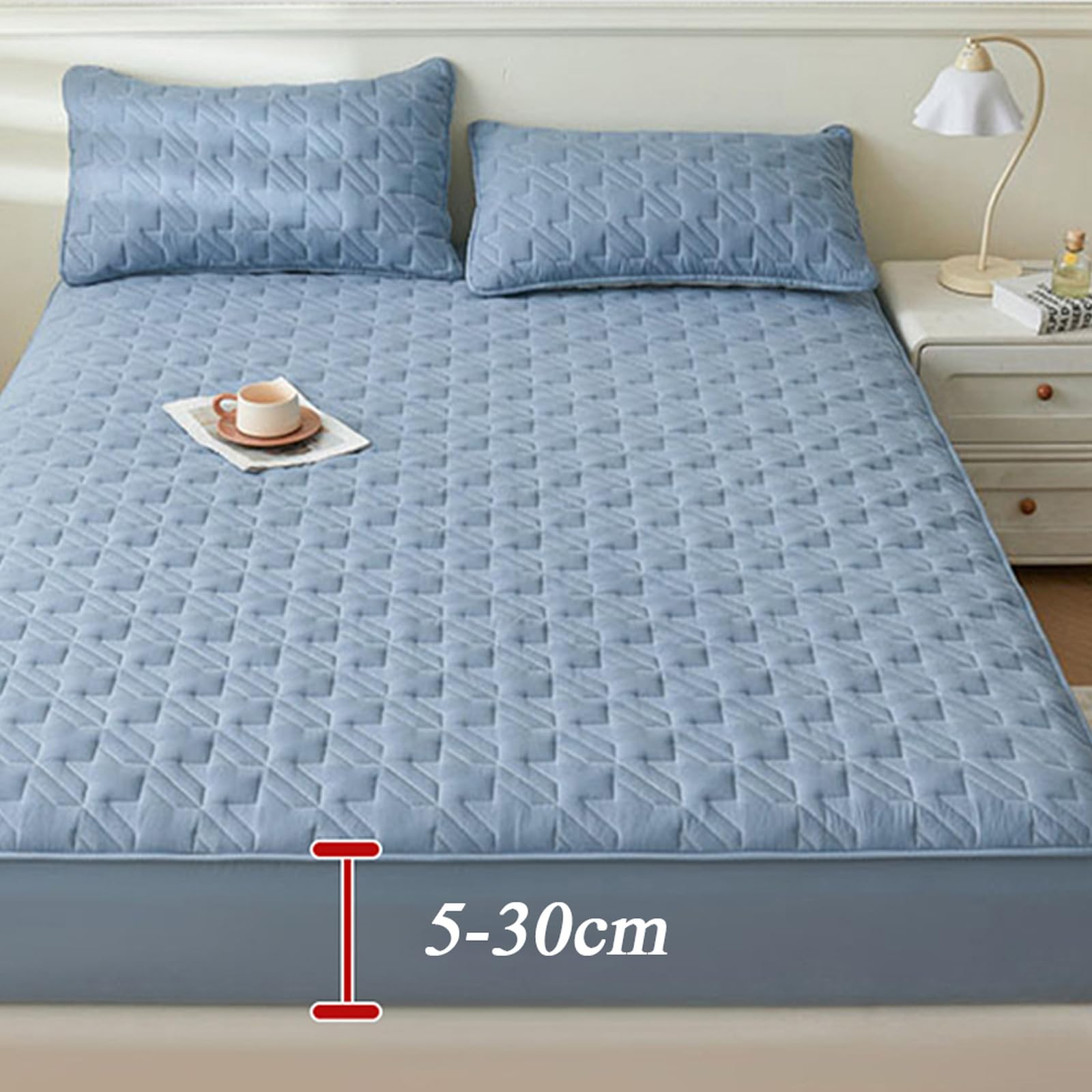 Lenzuolo con angoli impermeabili, 120 x 200 cm + tasca profonda 30 cm, con federa, coprimaterasso di alta qualità per il massimo comfort e protezione
