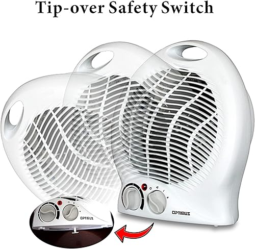 Miniatura 3 de Optimus H-1322 Calefactor con ventilador de 2 velocidades, portable, con termostato