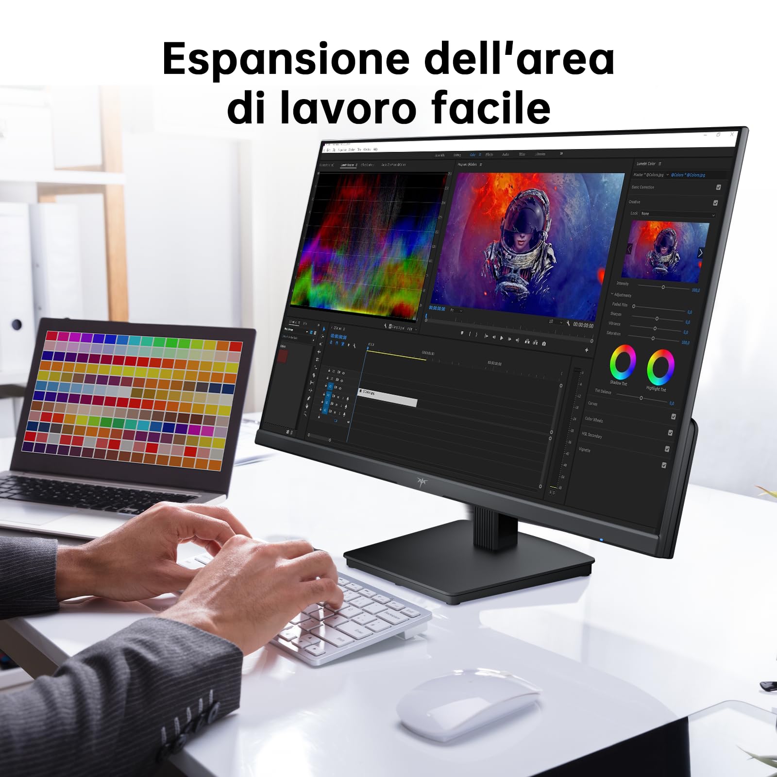 KTC Gaming Monitor 24 Pollici, FHD@144Hz 120Hz con IPS Panel, protezione hardware contro la luce blu, 95% DCI-P3, 99% sRGB, ΔE<2, 300 cd/㎡, 1500:1, Flicker-Free e Adaptive Sync per lavoro e gioco