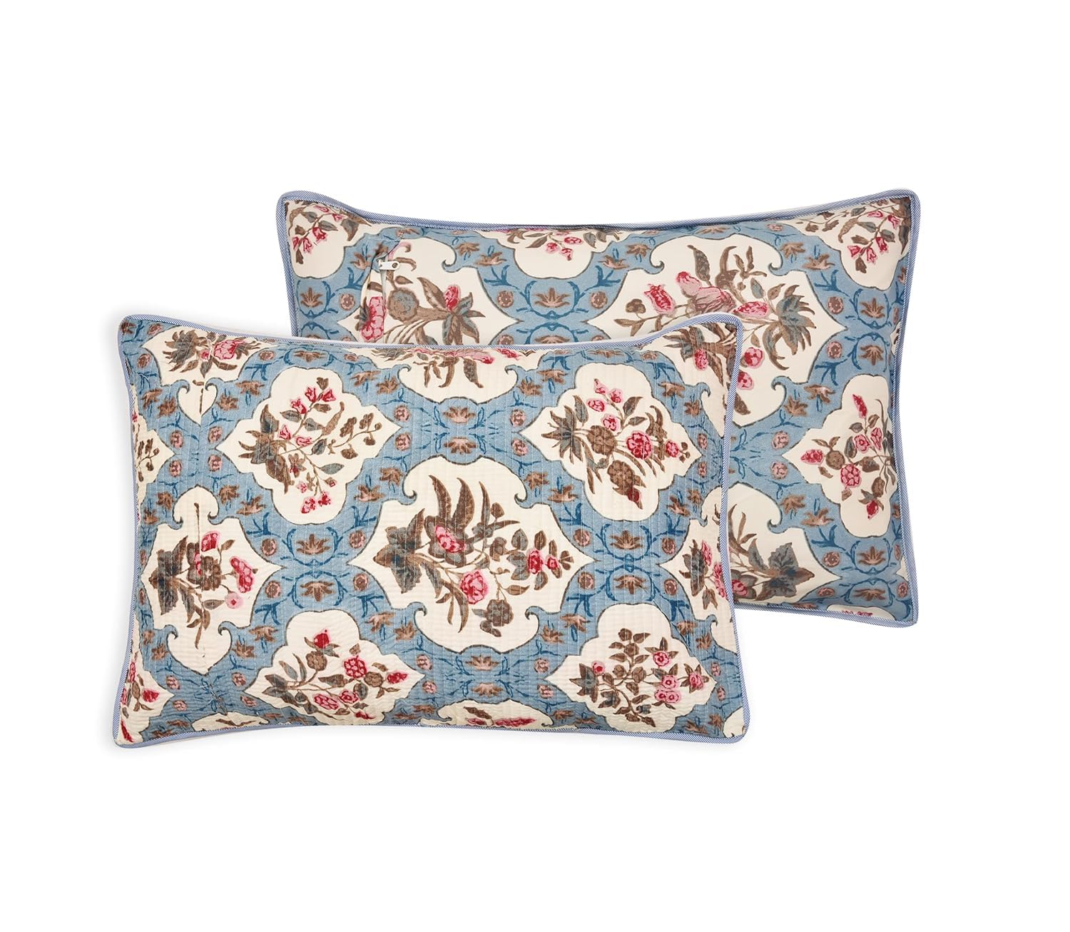Floral Quilted Pillow Covers - Set of 2 -7 Floral Quilted Pillow Covers - Set of 2 -7