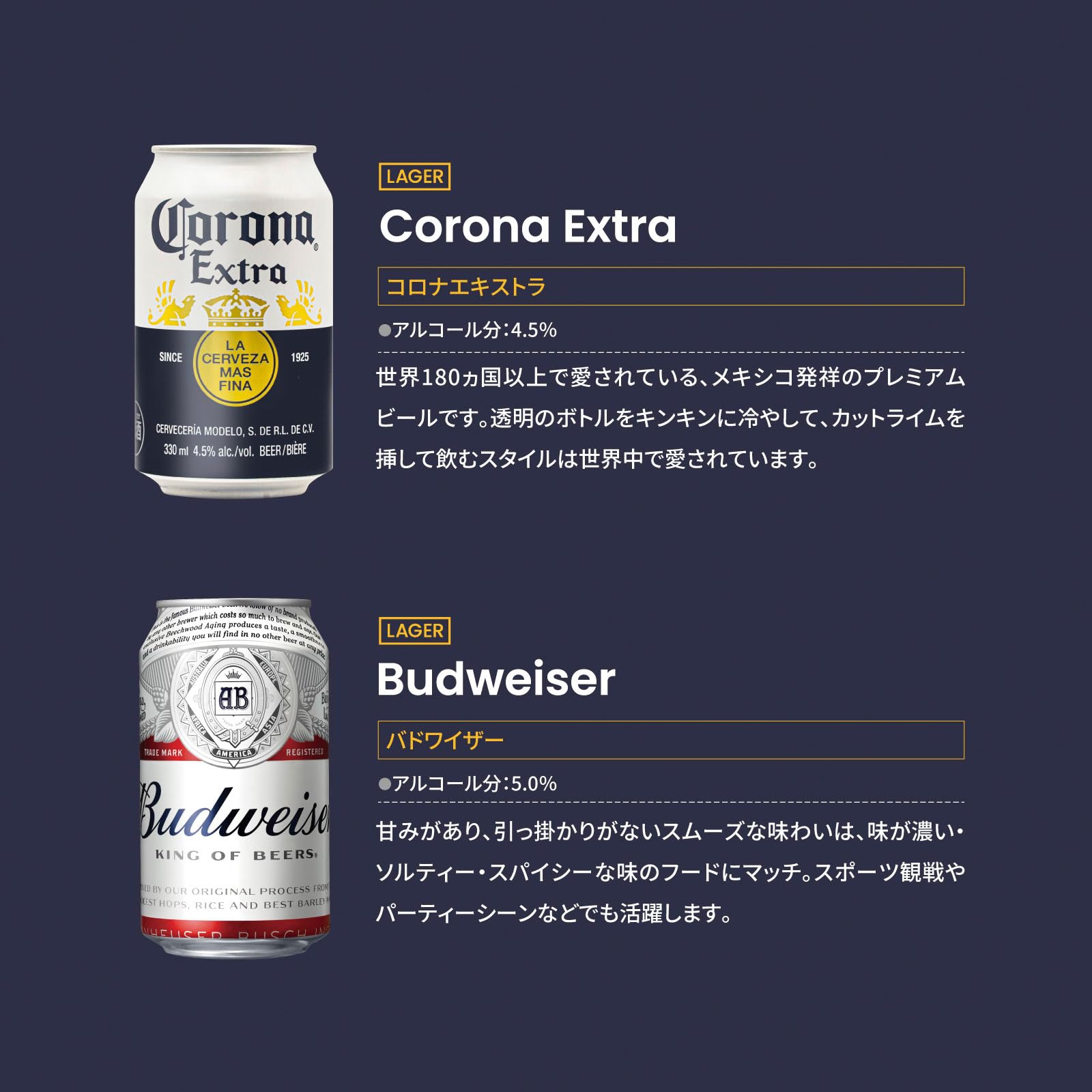 Amazon.co.jp: 厳選人気ビール5種9本 飲み比べギフト|バドワイザー
