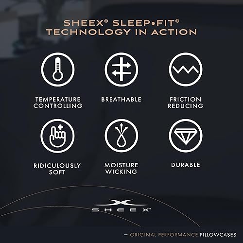 Vista 2 de Sheex - Juego de 2 fundas de almohada de rendimiento original, tejido ultrasuave, transpira mejor que el algodón, King