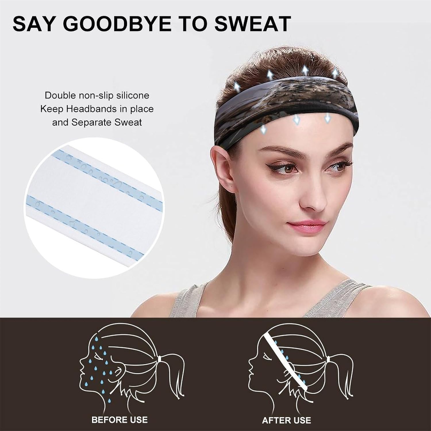 Owl on A Branch Sports Headband for Men & Women,Sweat-Wicking Workout Headband ，Hair Bands for Tennis, Basketball, Running, Gym, and Fitness Working Out