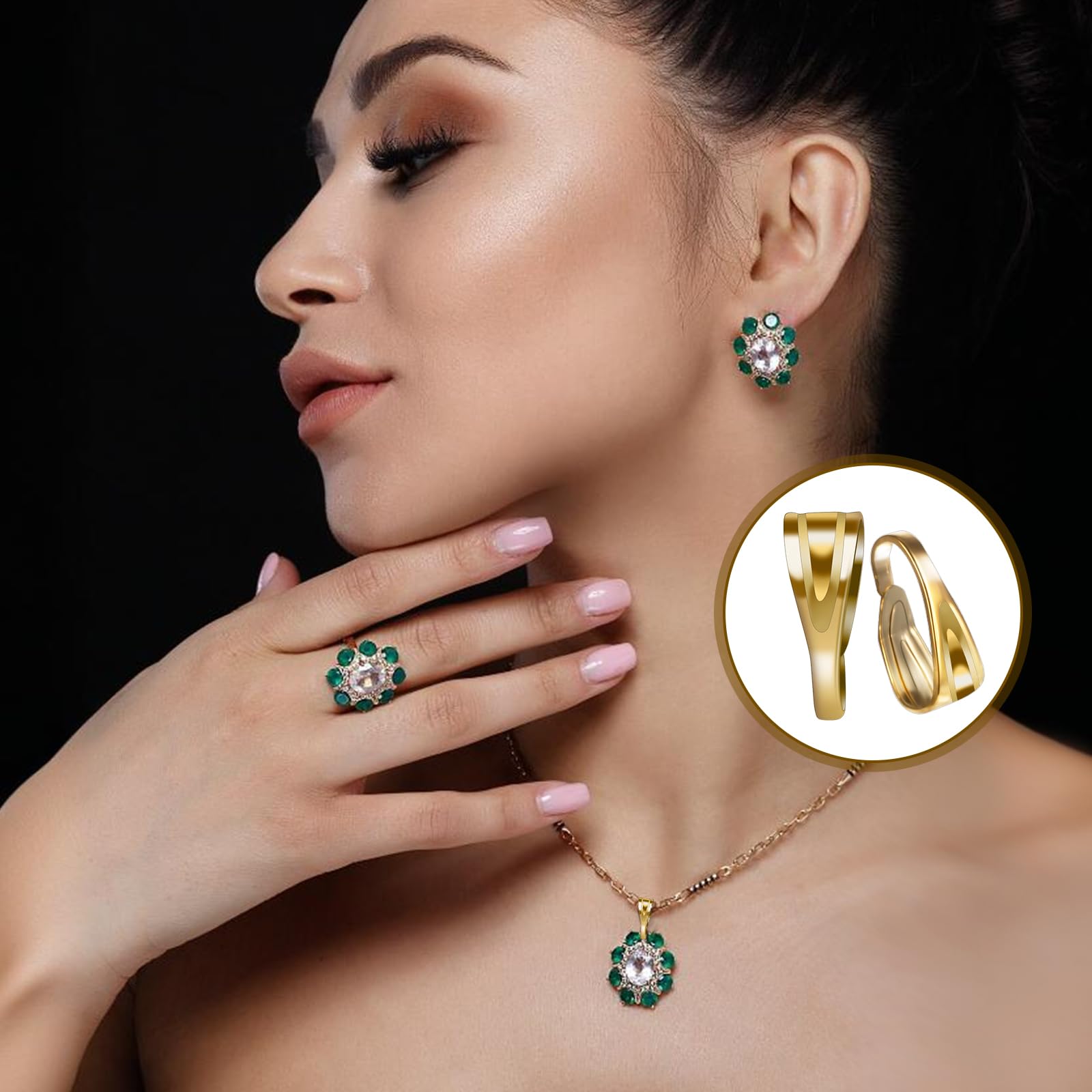 Lot De Bijoux Fantaisie : Boucles D’oreilles, Pendentif Et Bague - Occasion