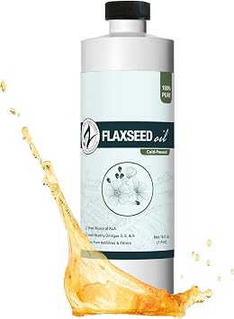 Zatural Cold Pressed Flaxseed Oil 100% Pure Non-GMO Liquid Flax Seed Oil, Vegan Omega-3 ALA Rich, Perfect for Salads, Smoothies, Baking, Skincare & Hair 16 fl oz