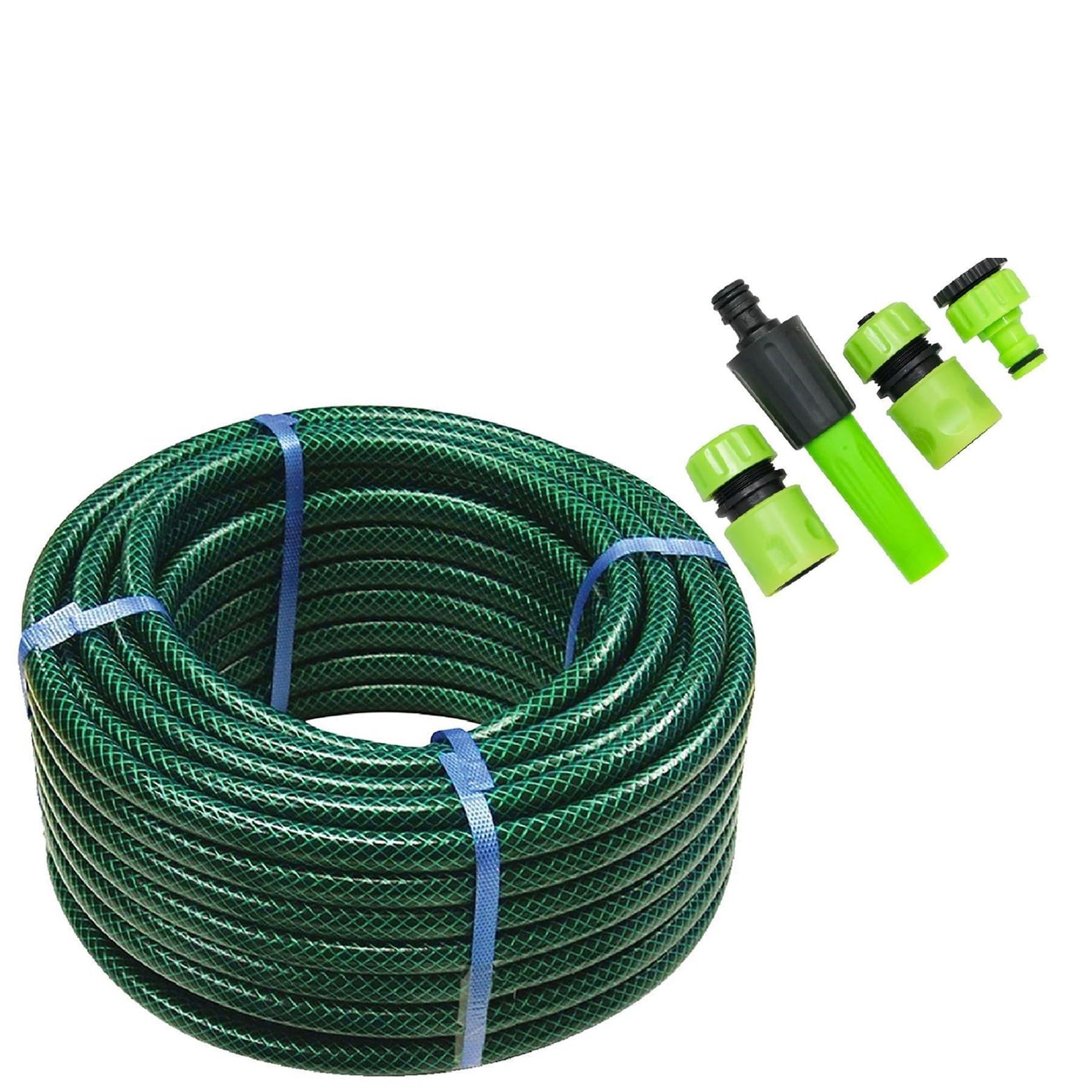Dapetz® Reinforced Hose Pipe Connectors Set – Anti Kinking Garden Hose, 15M Flexi Hose, Durable Hosepipe for Garden, Magic Hose, Pond Hose, Hose Pipe Connector, Tap Connector & Fittings Kit