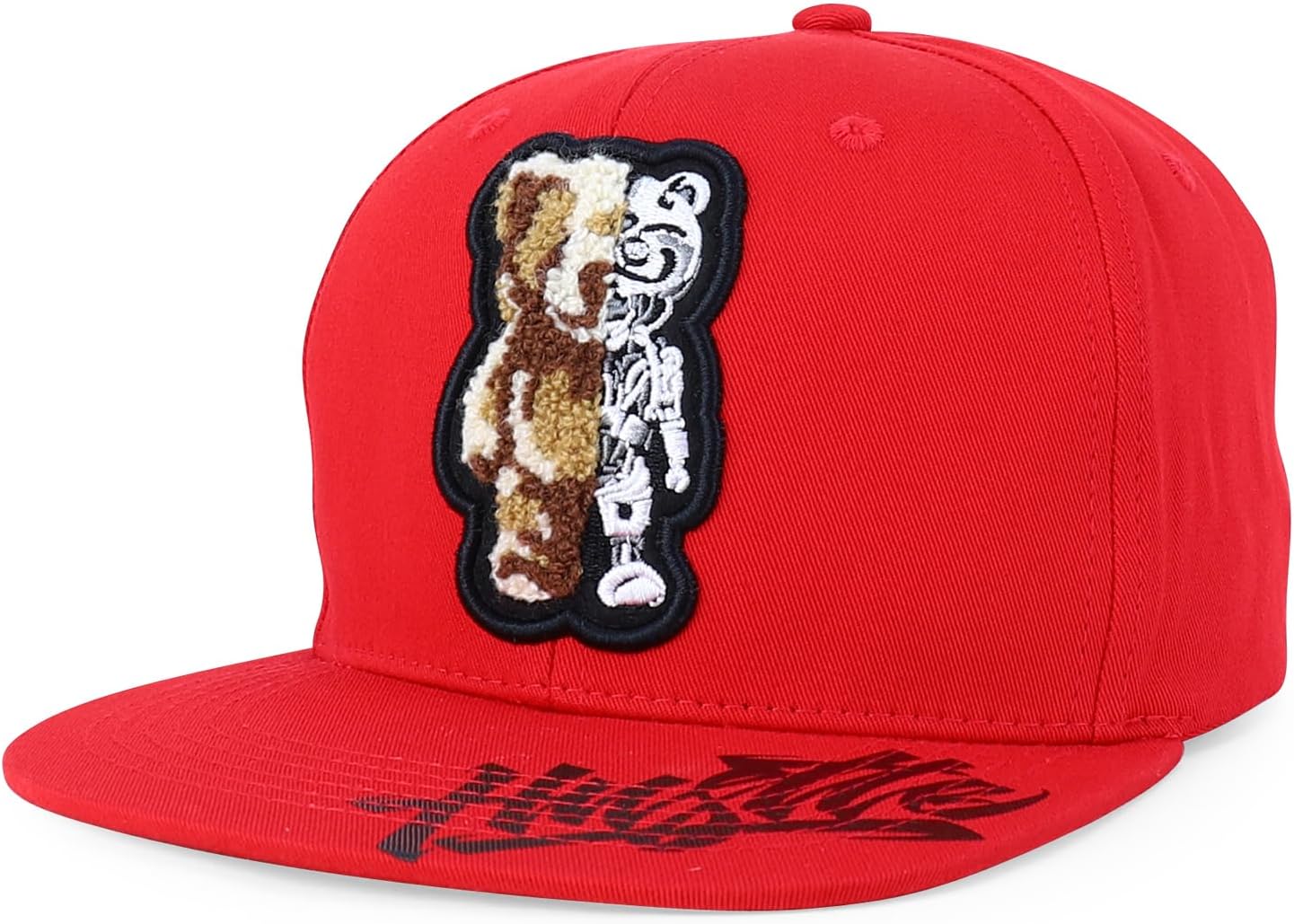 Trendy Apparel Shop Bear Embroidered Flat Bill Snapback Cap