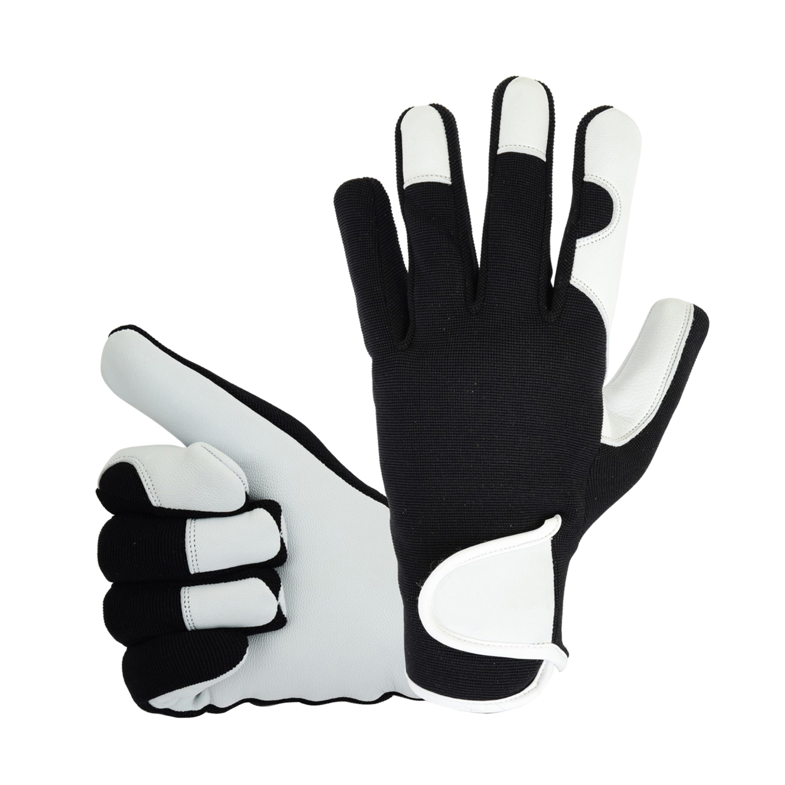 COLOURLINX Ladies Women Girls Adults Leather Gardening Gloves Thorn Proof Rigger Garden Work Gloves, Safety Working Premium Quality, Protection Breathable Durable (Black, S)