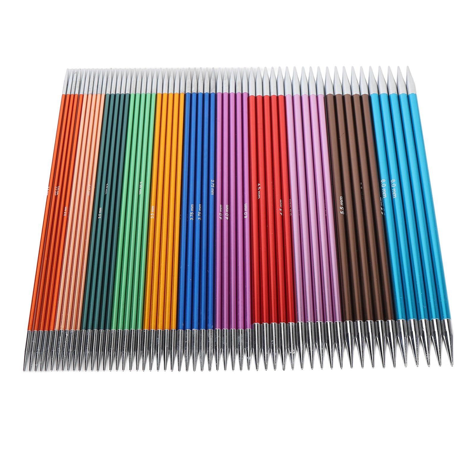Jeffergarden Juego de Agujas de Tejer de 55 Piezas, Construcción de óxido de Aluminio, 11 Tamaños, Diseño Suave de Doble Punta, Ideal para Suéteres y Bufandas