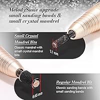 Vista 4 de MelodySusie 50 Pcs Nail Drill Bits Small Sanding Bands with 3.1mm Mandrel Bit, 120 Medium Grit Nail File for Acrylic Nails Gel Manicures and Black