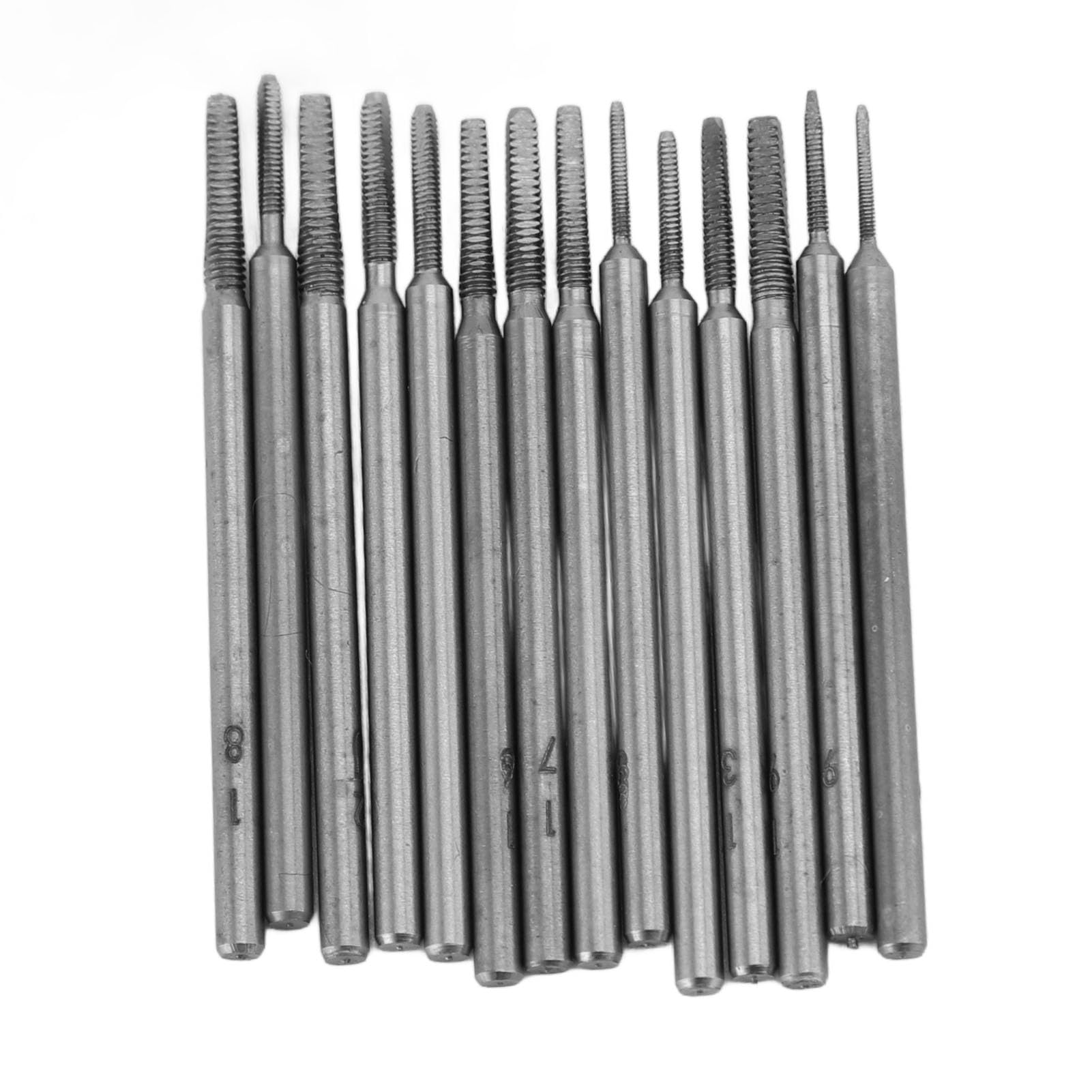 Jeu de Tarauds et Filières 14 Pièces, Ensemble de Tarauds et Filières Miniatures en Métal de 0,7 Mm à 2 Mm, Matrices de Taraudage D'horlogers Bijoutiers pour la Fabrication de