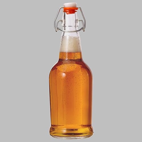 Miniatura 7 de Botellas de cerveza de cristal con tapa abatible, 6 unidades. Set Home Brewing Grolsch. Tapa hermética de silicona para Kombucha, aderezos y más, 16