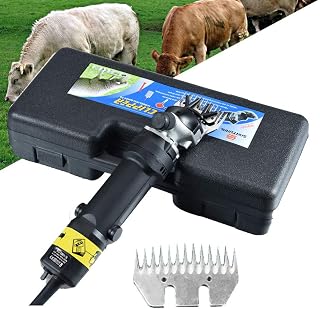 ZJFHEYUO Esquiladora de ovejas de 320 W. Afeita Lana rápidamente y Ahorra Trabajo. Ideal para esquilar ovejas, Cabras, Perros Grandes y Conejos de Angora. Color Negro 13.