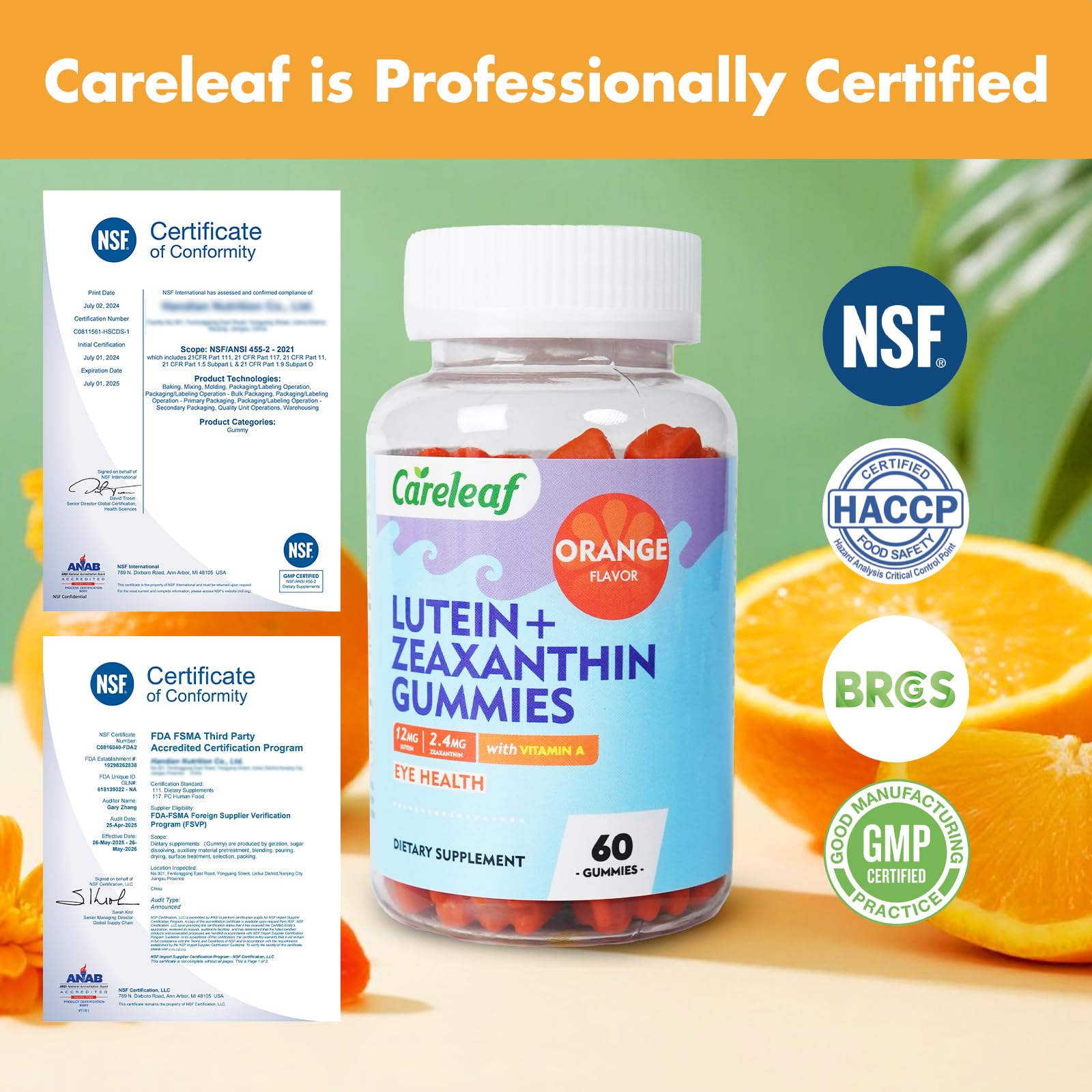 Vegan Lutein and Zeaxanthin Supplements, Lutein for Eyes with Zeaxanthin & Vitamin A,Lutein Gummies for Dry Eye Relief & Clear Vision,Eye Vitamins for Seniors & Kid,Orange Flavor,60 Gummies — Amazon image 8