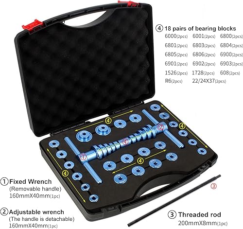 Miniatura 2 de Juego de prensa de rodamientos de bicicleta para ruedas/instalación de rodamientos de buje de bicicleta Marco de cola suave Herramienta de montaje