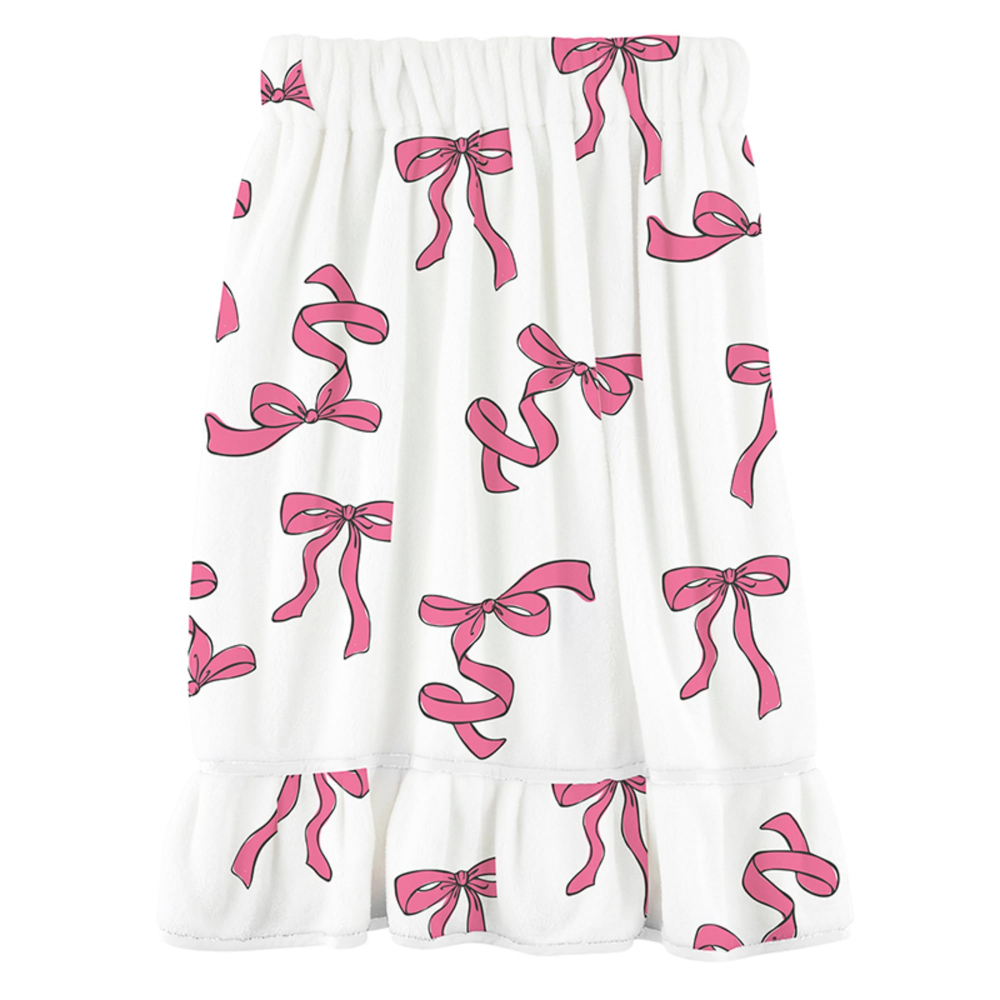 Bella Sleep + Spa Ultra Soft Plush Luxury Spa Shower Bath Wrap with Adjustable Closure, One Size, Pink Bows