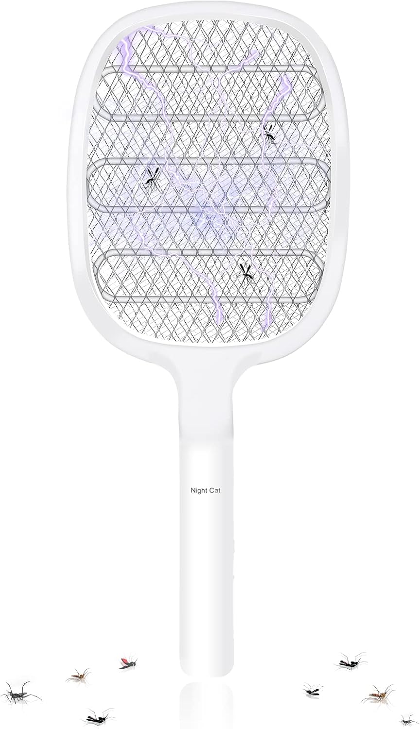 Night Cat Fly Killer Electric Fly Zapper Swatter 3000V Mosquito Bug Wasp Insect Fruit Fly Killer