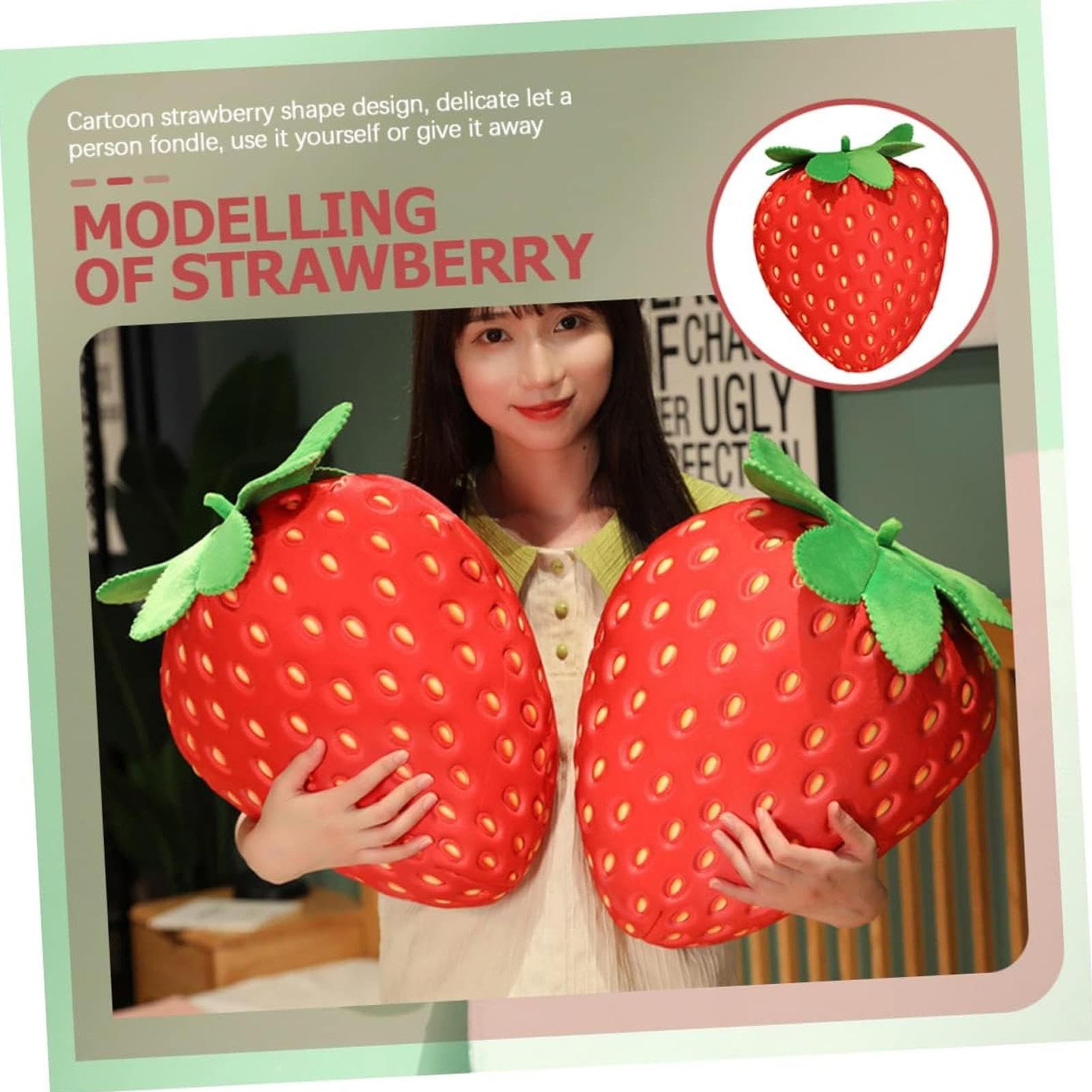 Amazon.co.jp: Mechesa いちごクッション - イチゴの形のクッション