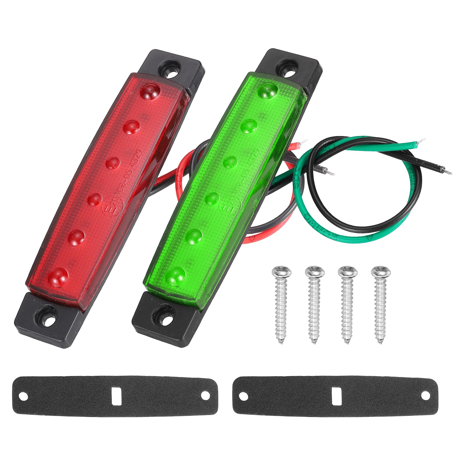 sourcing map 10Pack Navigation Lights for Boats LED, 12V/24V Two Color Boat Interior Lights Waterproof Clearance Stern Lamp for Kayak, Yacht, Truck, Lorry, Deck โ image 1