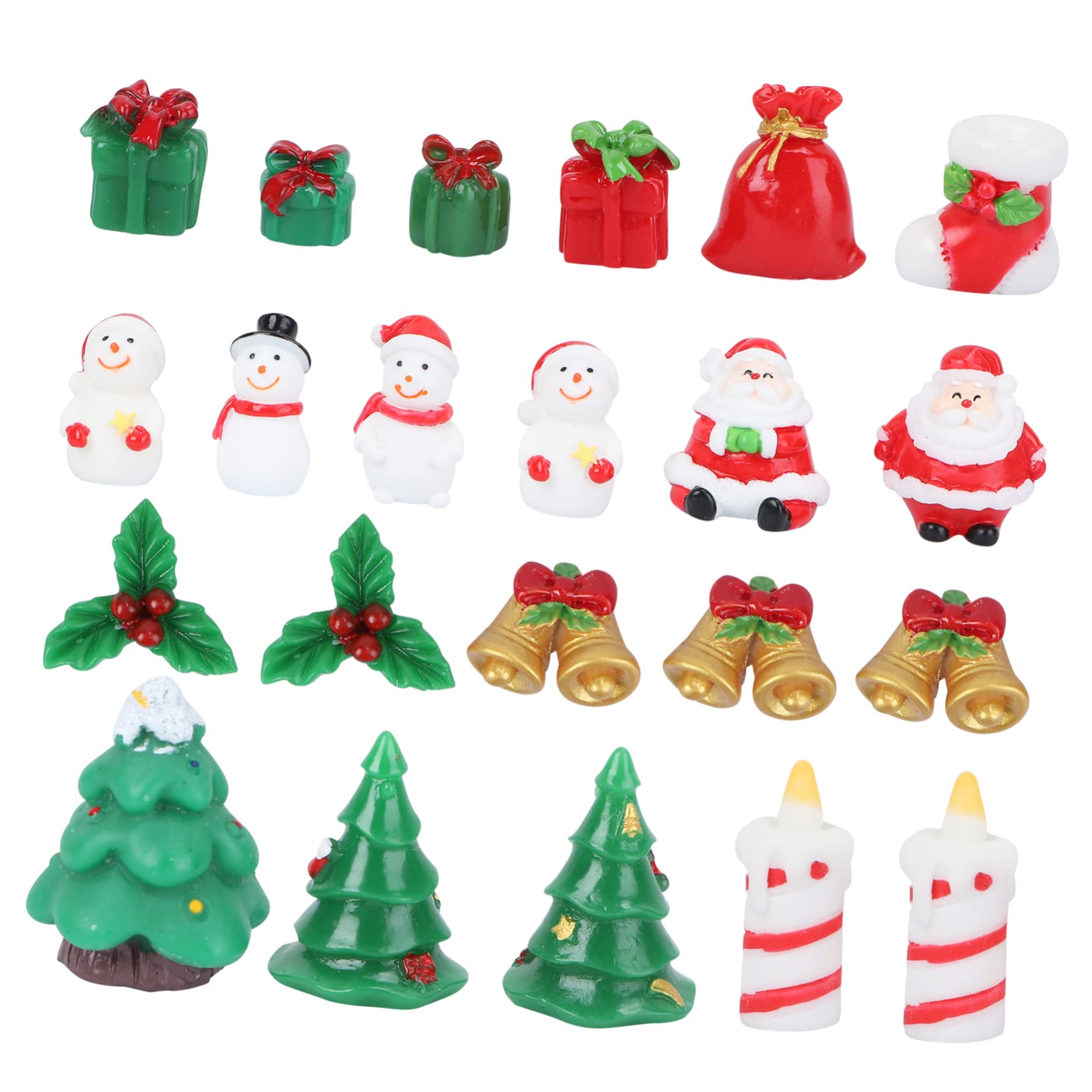 23 Pcs Mini Christmas Resin Ornaments - Stylish Assorted Decorations for Mini Landscape and Christmas Crafts, Ideal for Table Decor and Diy Projects