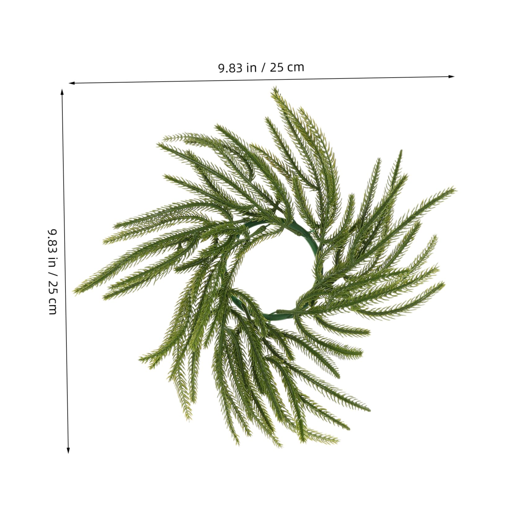 Cabilock Artificial Norfolk Pine Candle Ring Wreath Pine Garland for Holiday Table Decor Realistic Design for Christmas and Wedding Centerpieces