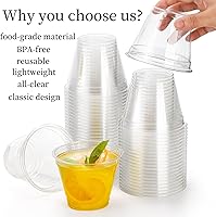 Vista 3 de Goaste Paquete de 200 vasos de plástico transparente de 9 onzas, vasos de vino desechables, vasos transparentes para fiesta, vasos de agua de cóctel