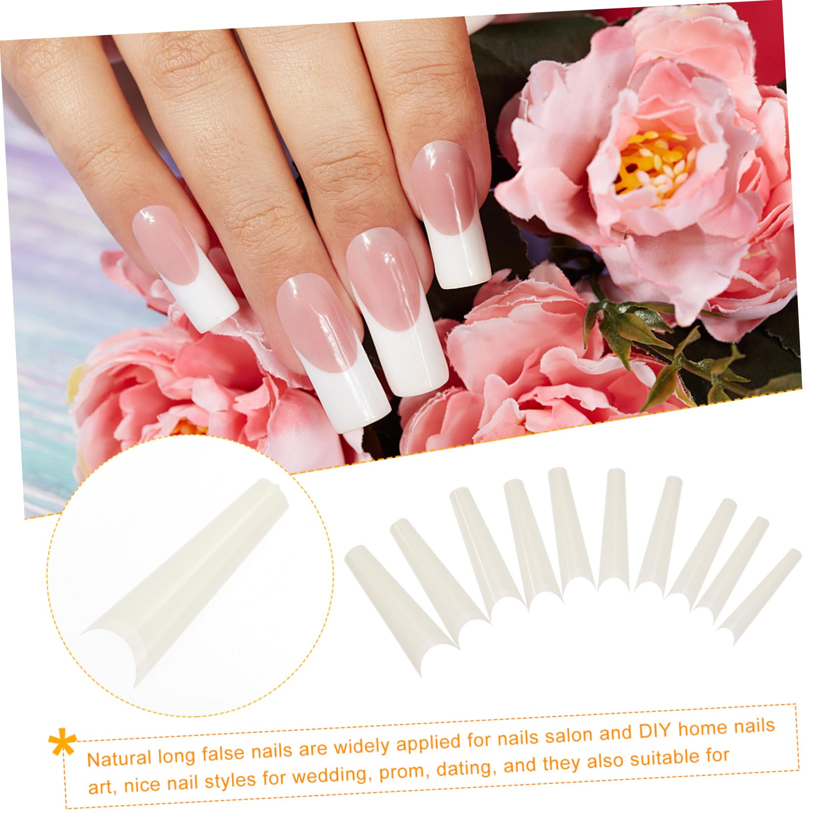 FRCOLOR 1500pezzi French Style Fake Nail Tips Per Unghie Artificiale Facili Applicare Per Nail Manicure
