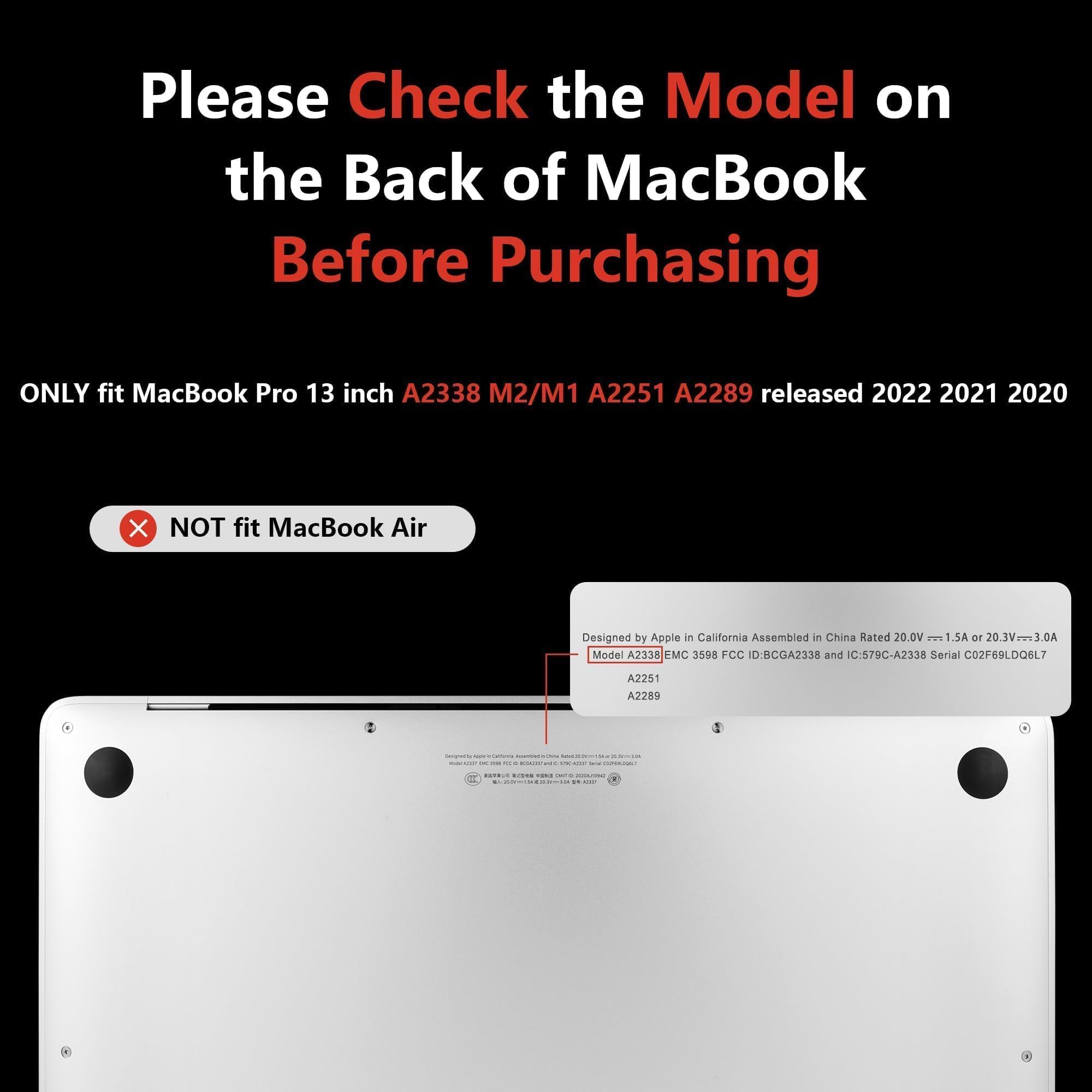MEEgoodo Custodia per MacBook Pro 13" 2022 2021 2020 A2338 M2/M1 A2251 A2289, guscio rigido per laptop con tastiera e copertura per fotocamera, compatibile con MacBook Pro da 13", scacchiera rosa e